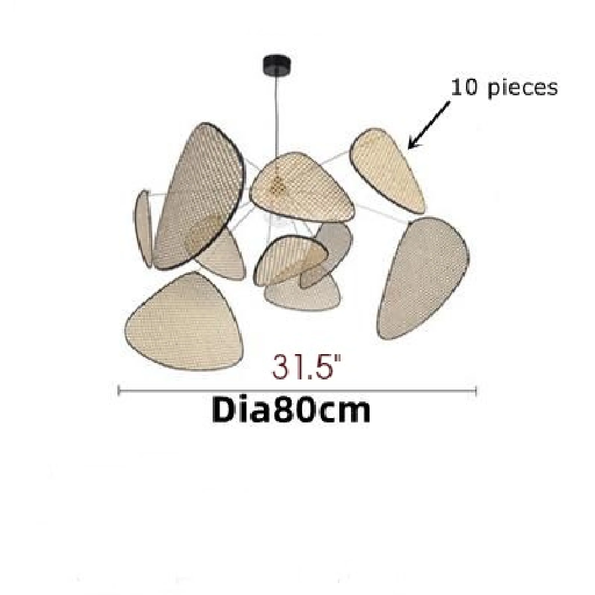 Bulach | Modern Chandelier with Hand Made Rattan Wicker