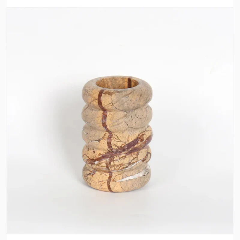 Modern Marble Nordic Style Luxury Brown Vase For Dining Room