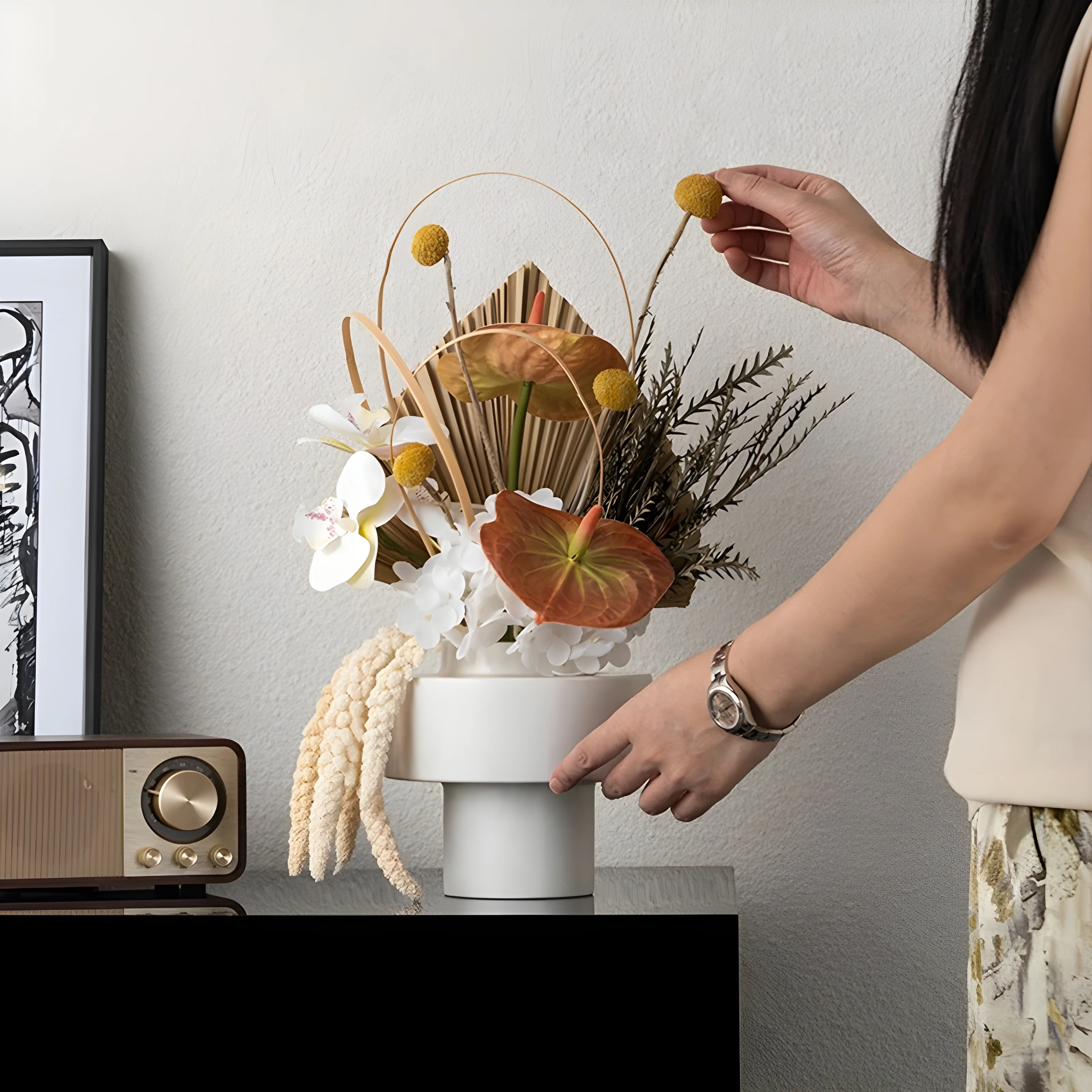 Minimalistic Natural Marble Pillar Vase