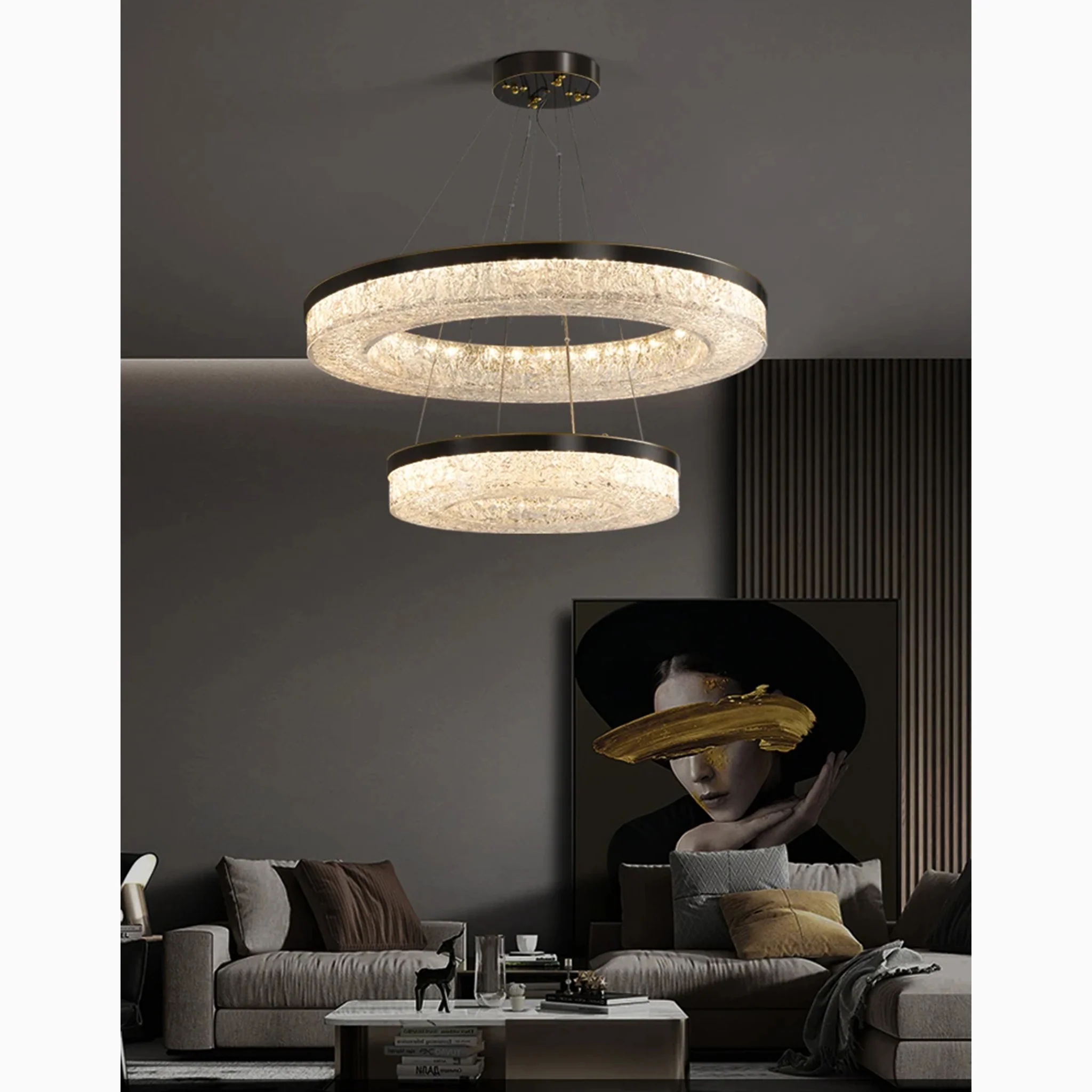 Seewis im Prattigau | Elegant Two-level Drum Chandelier