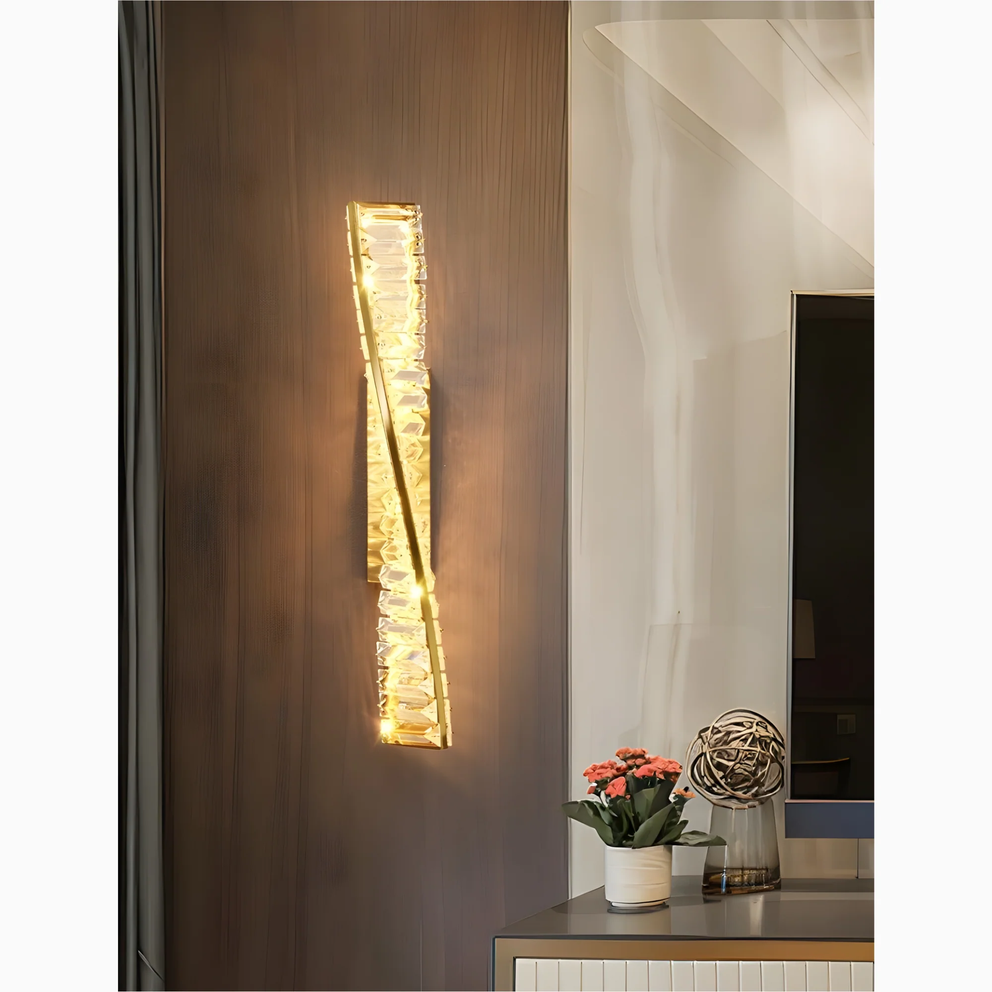 Luxury LED Crystal Wall Light in a Nordic Style for Living Room, Bedroom