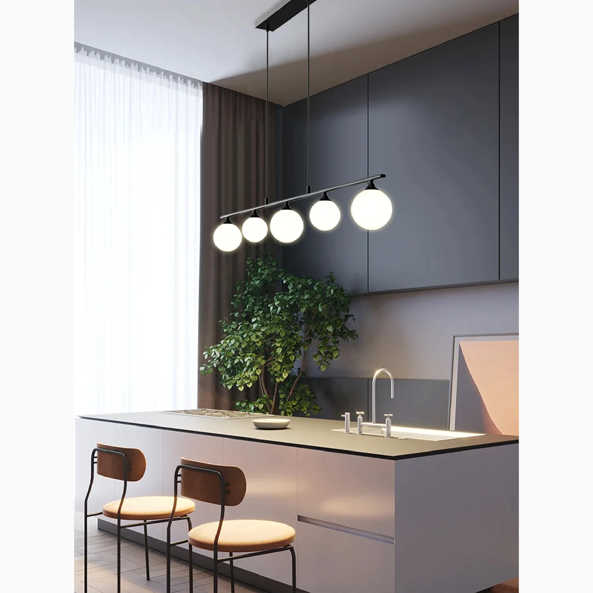 Albi | Nordic Modern Simple Glass Ball LED Chandelier