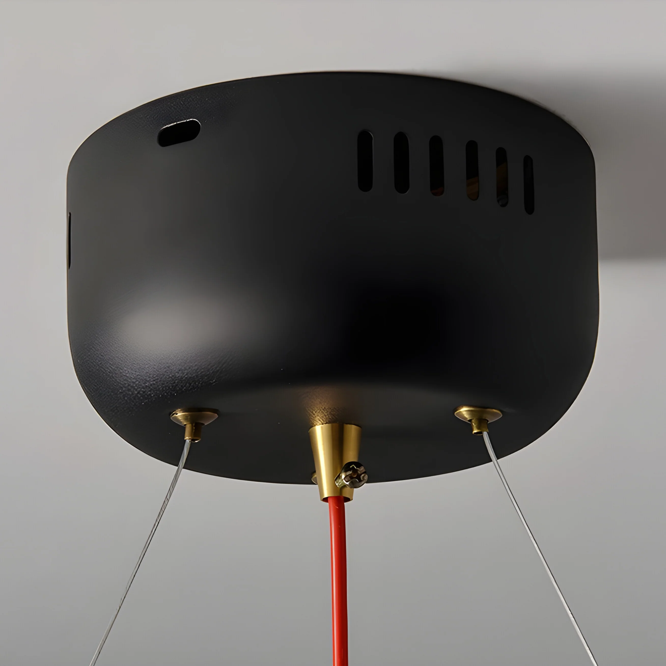 Celerina/Schlarigna | Round Black Metal LED Pendant Light