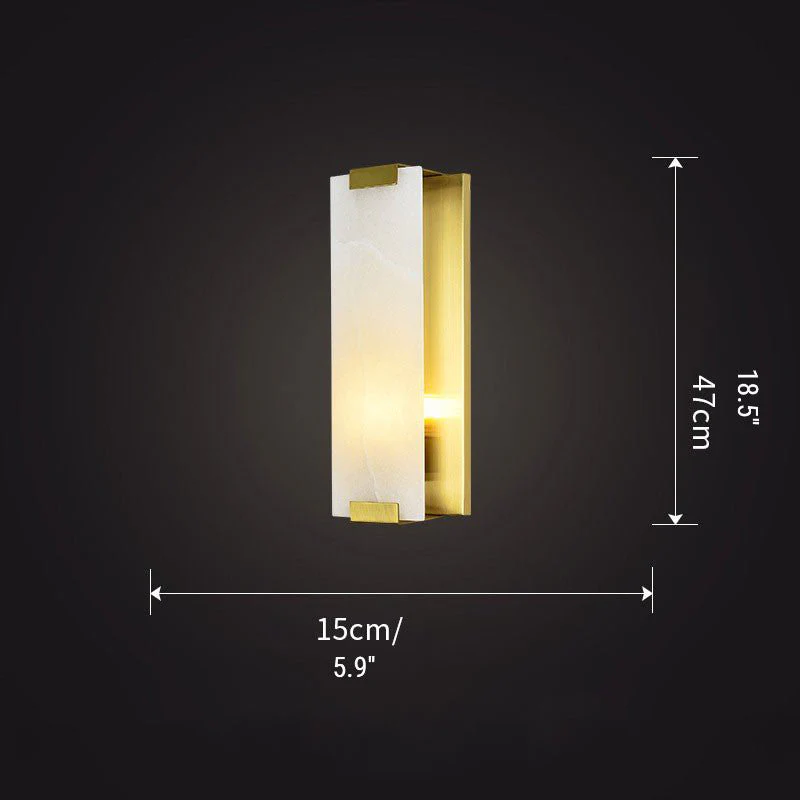 Luxury Copper-Marble LED Wall Lamp for Living Room, Bedroom