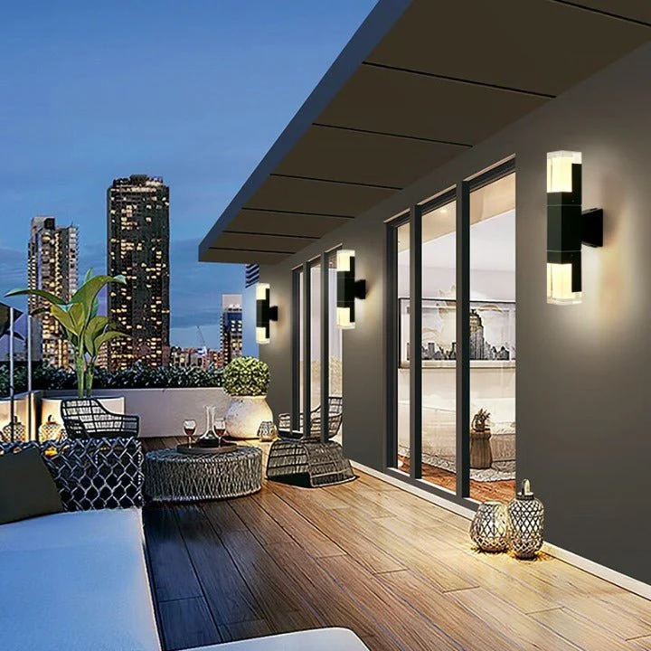 Modern Black Outdoor Waterproof LED Wall Mounted Lamp For Villa, Porch, W2