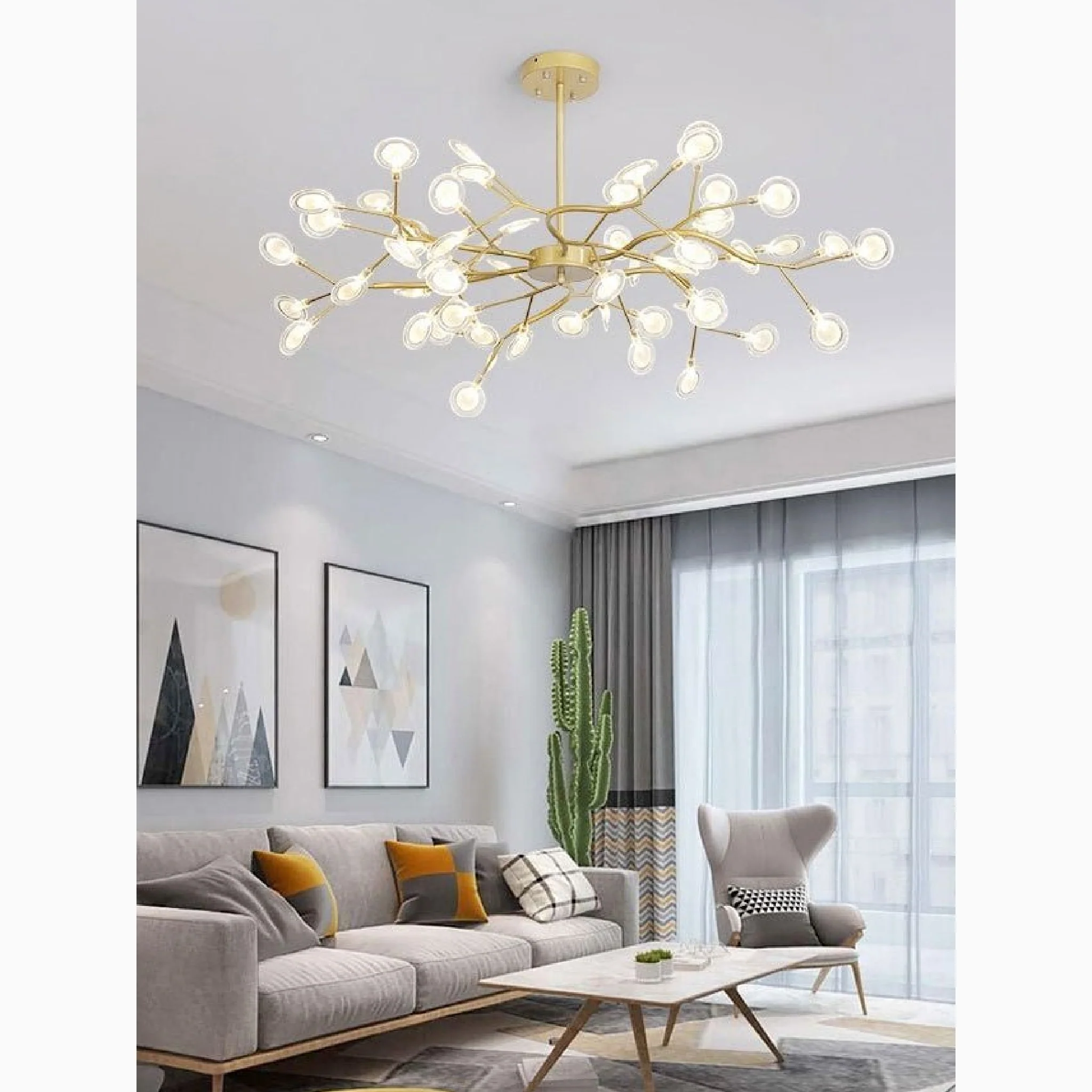 Altavilla Vicentina | Gold/Black Nordic Design Flower LED Chandelier