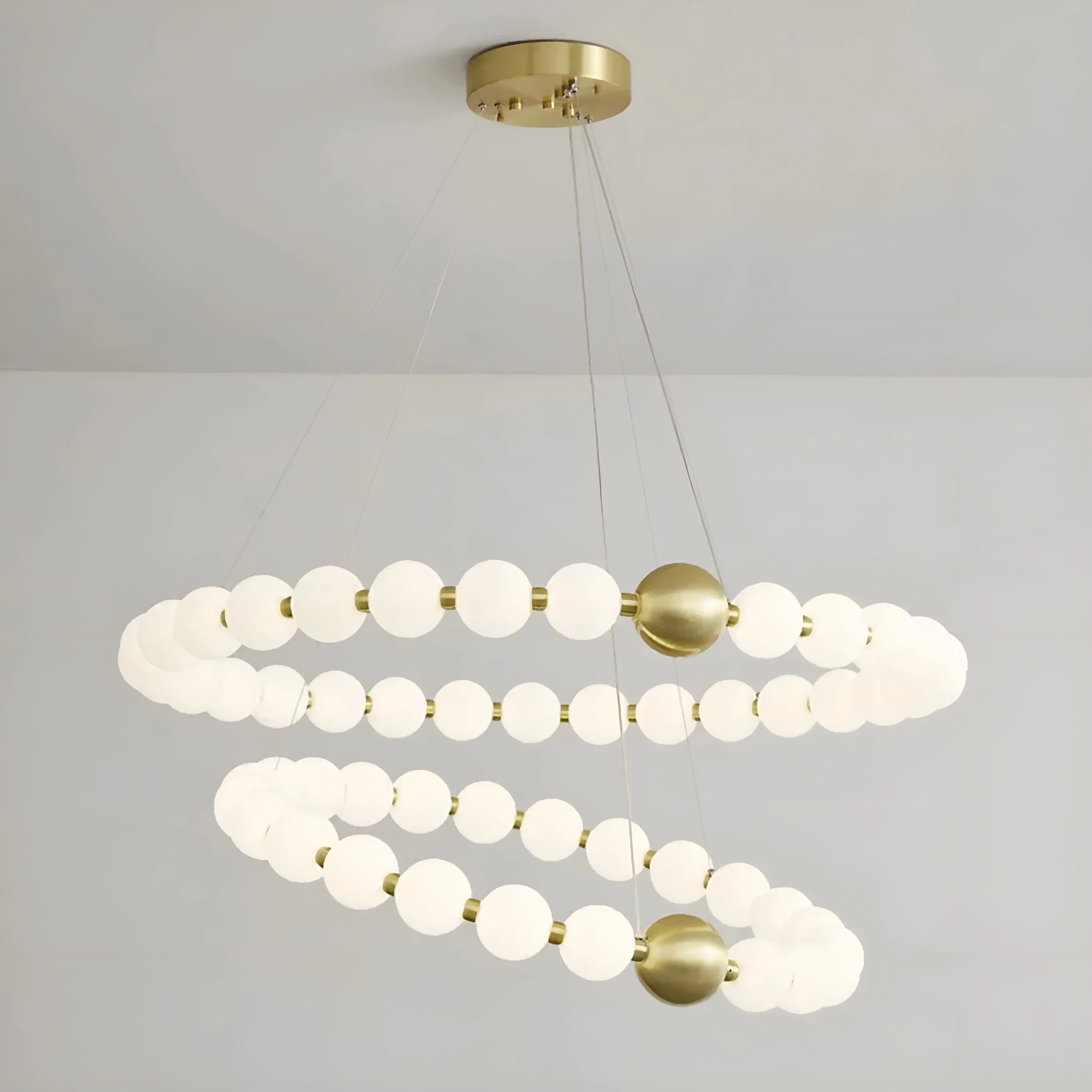 Agosta | Luxury Large Round White Pearl Chandelier