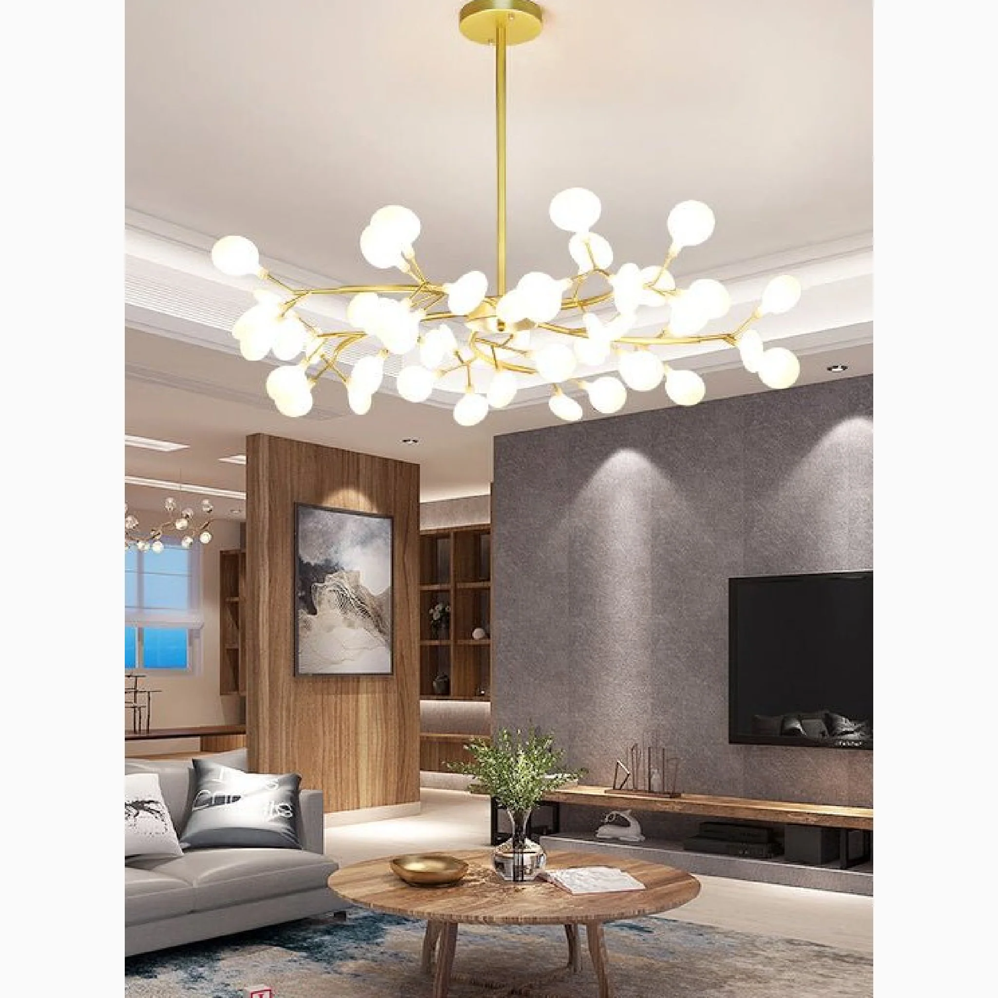 Altavilla Vicentina | Gold/Black Nordic Design Flower LED Chandelier