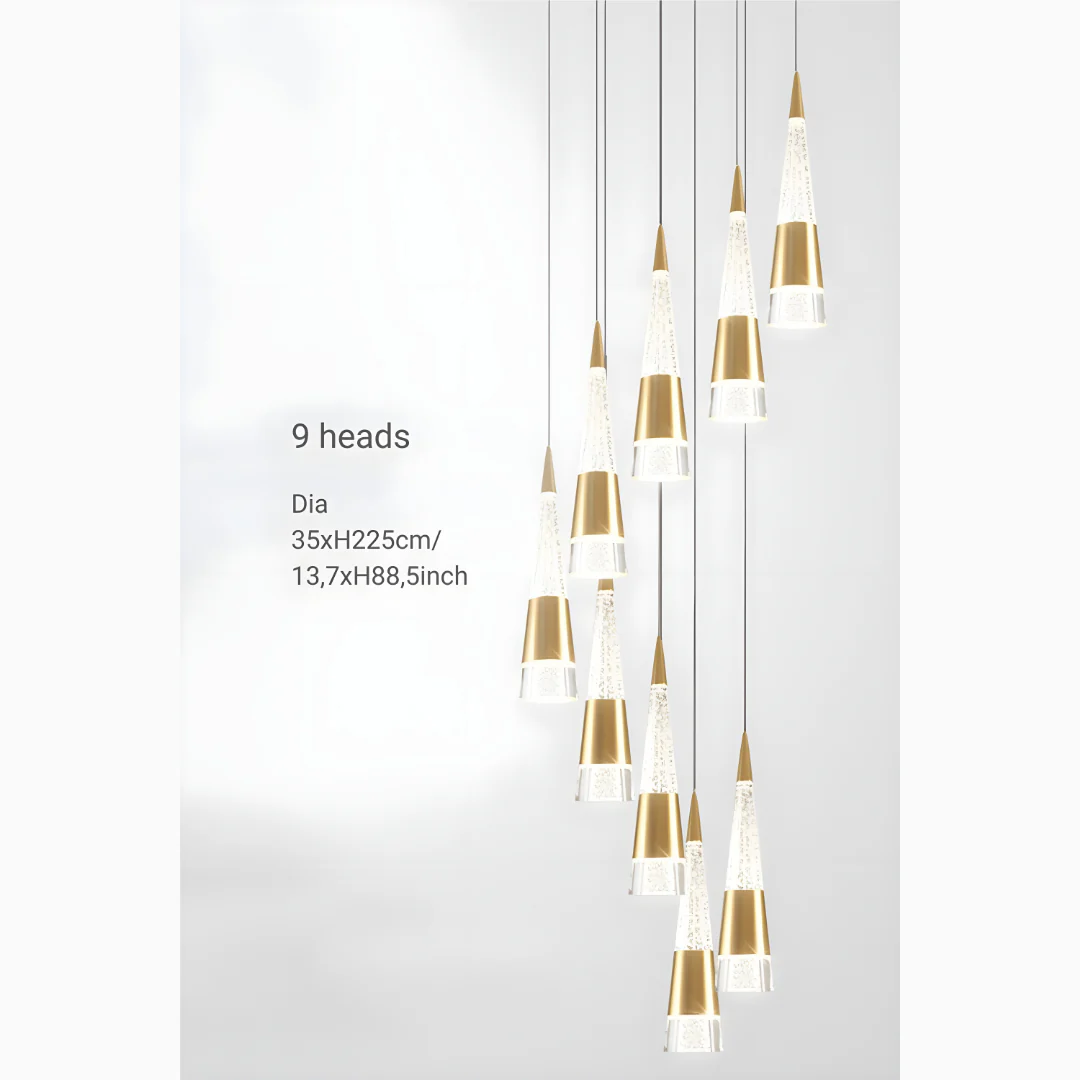 Gorbio | Extraordinary Gold Modern Cones Ceiling Chandelier