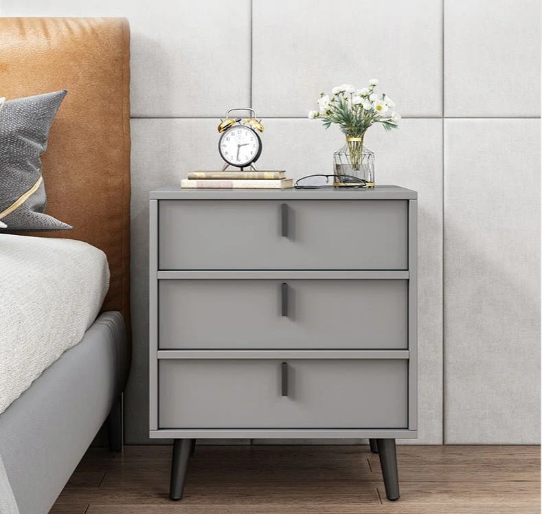 Modern Wooden Bedside Table with 3 Drawers
