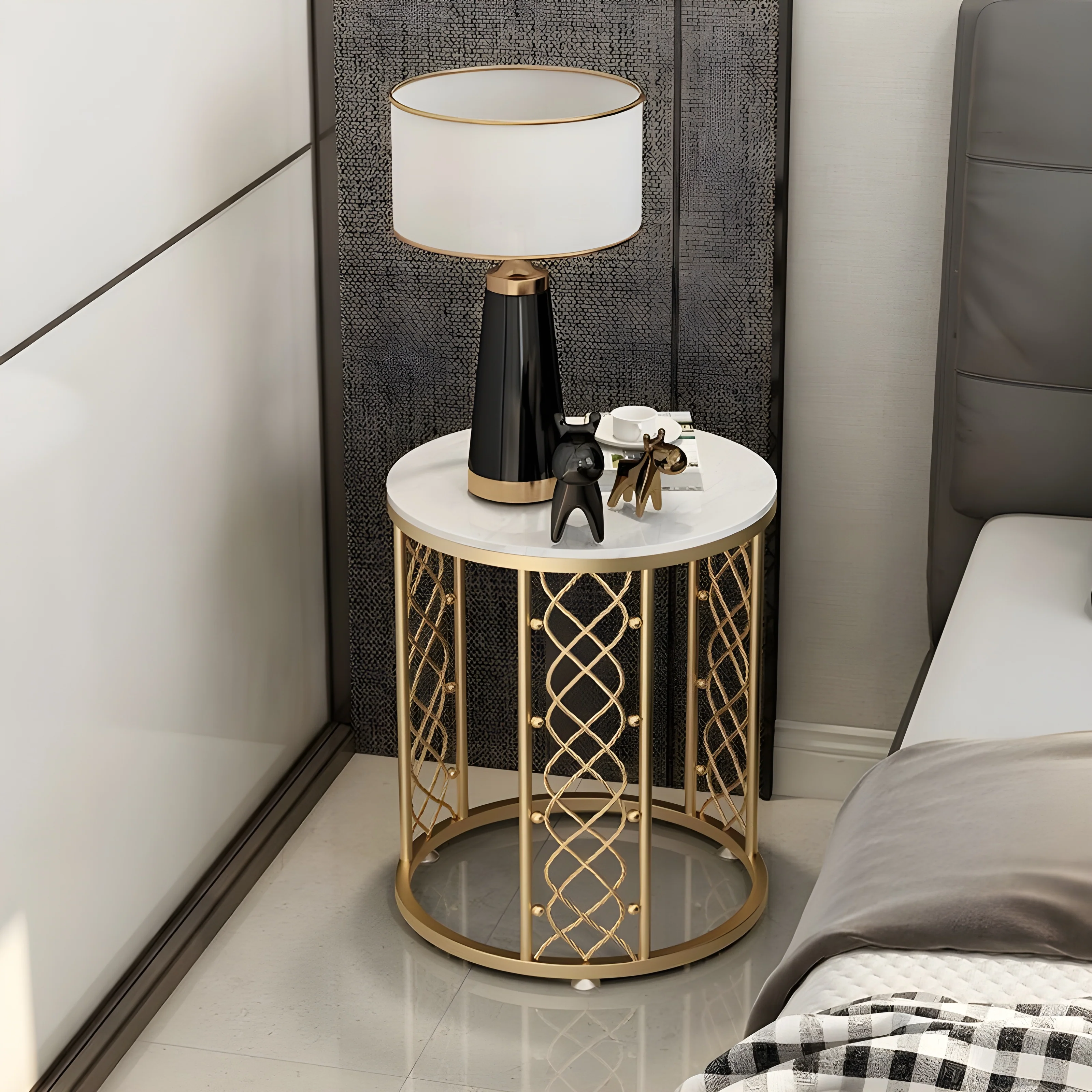 Marble Wrought Round Small Coffee Table