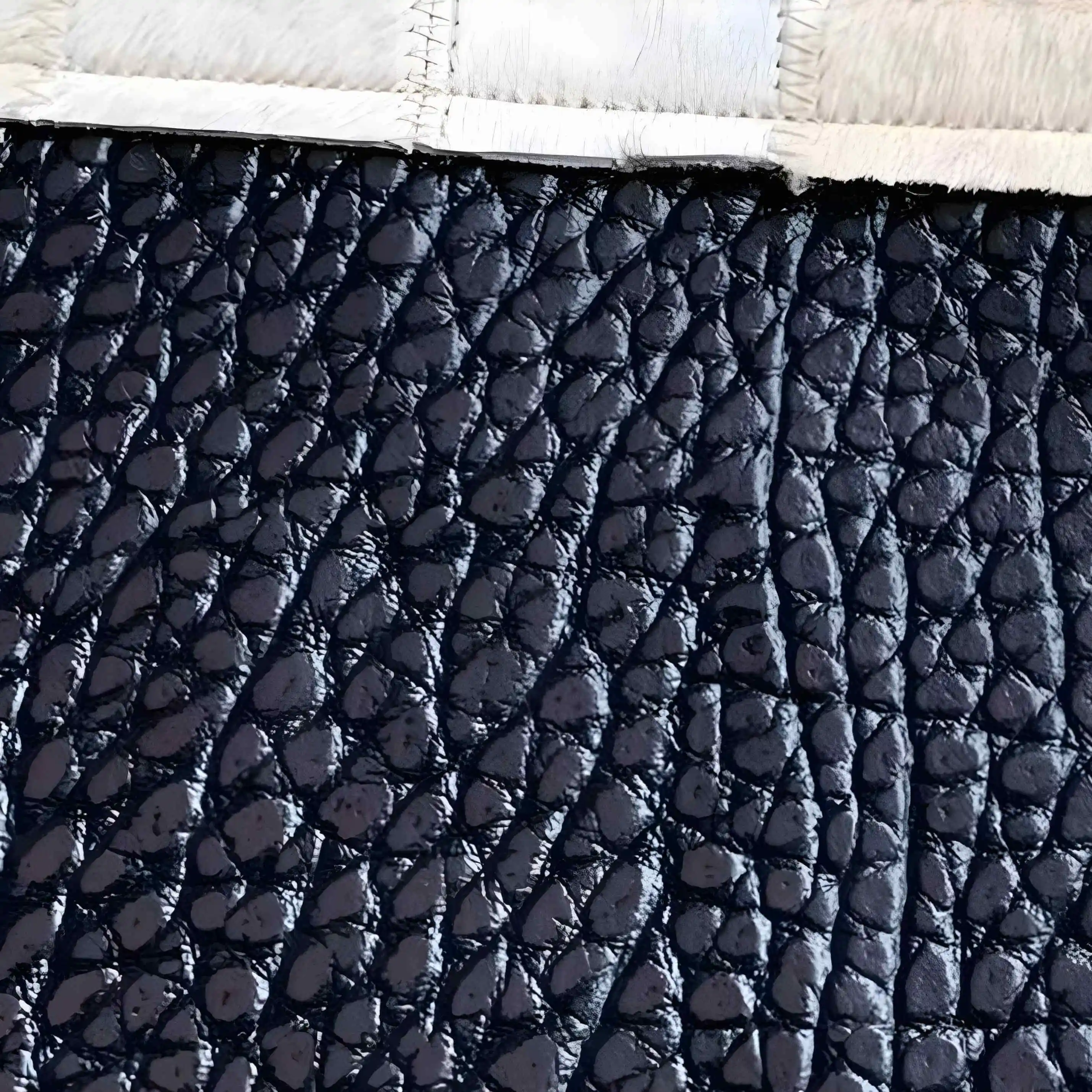 Stylish Grey Cowhide Carpet with Geometric Pattern