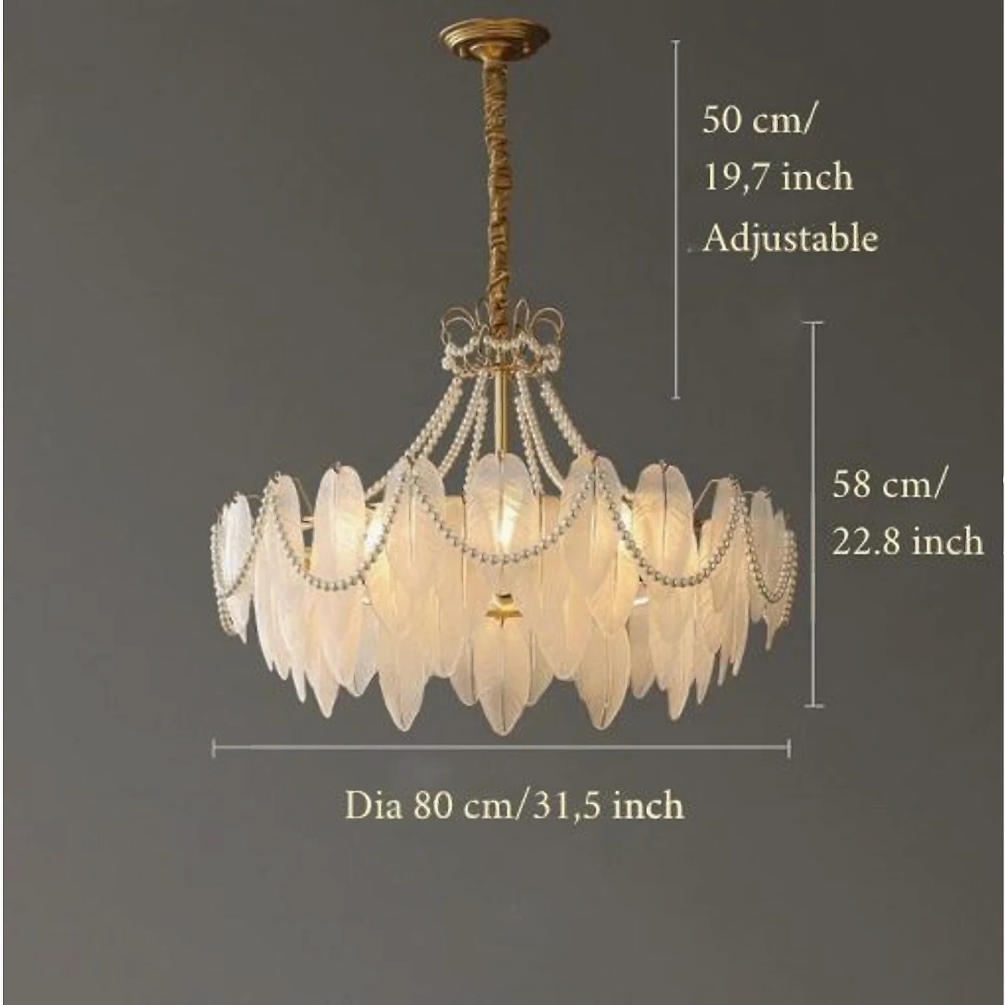 Lantosque | Lux Noble Glass Feather Elegant Chandelier
