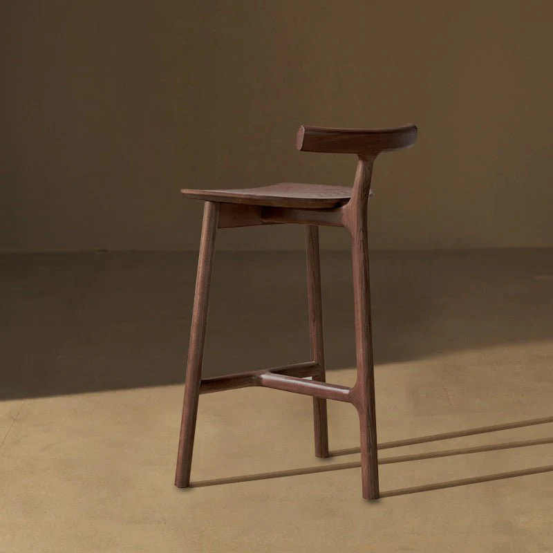Nordic-Styled Bar High Stool Made of Solid Wood