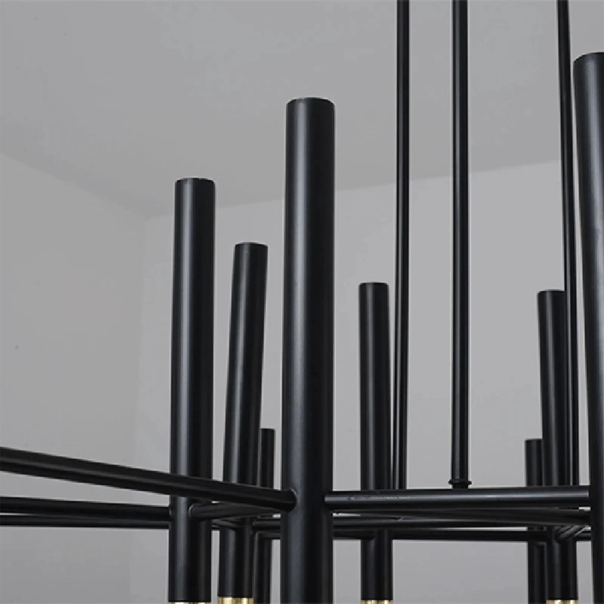Solothurn | Strict Minimalistic Black and Gold Chandelier