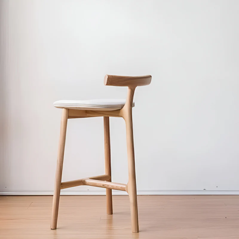 Nordic-Styled Bar High Stool Made of Solid Wood