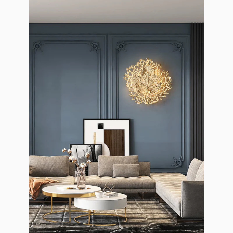 Luxury Wall Lamp in the Shape of the Leaf, Living Room, Bedroom