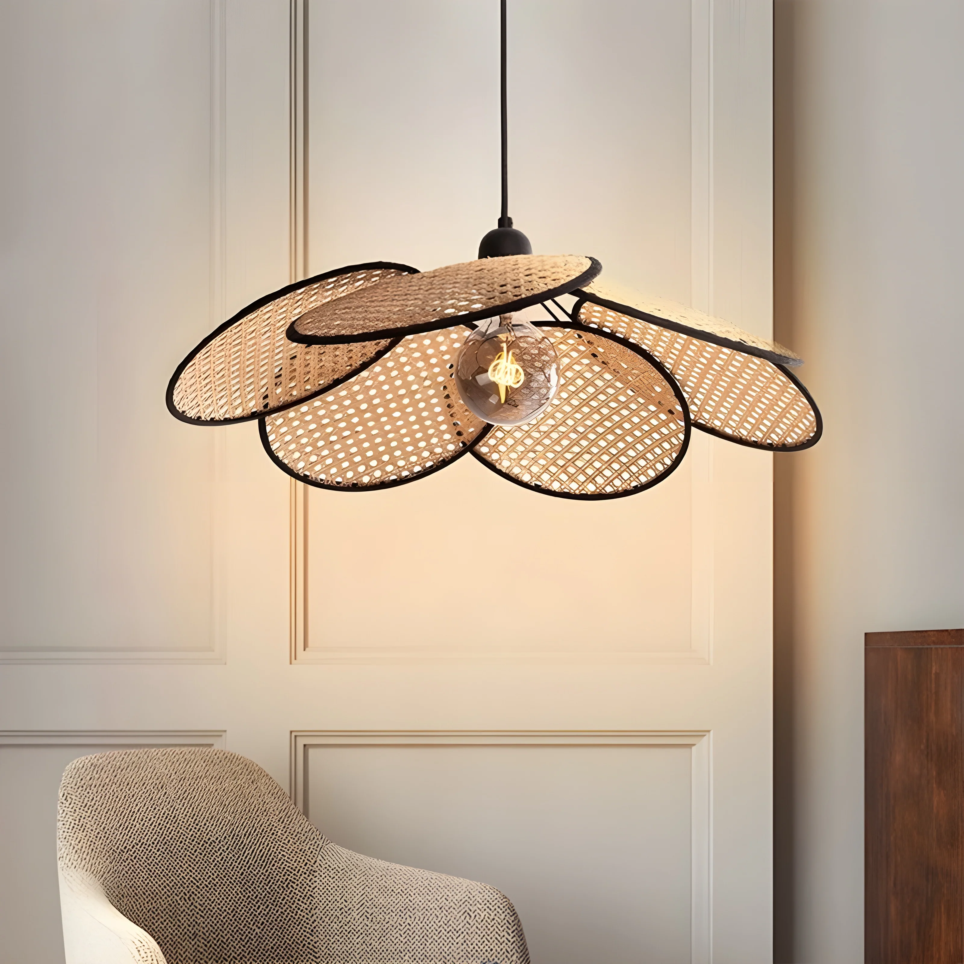 Brienz | Pendant Light with Hand Made Rattan Wicker