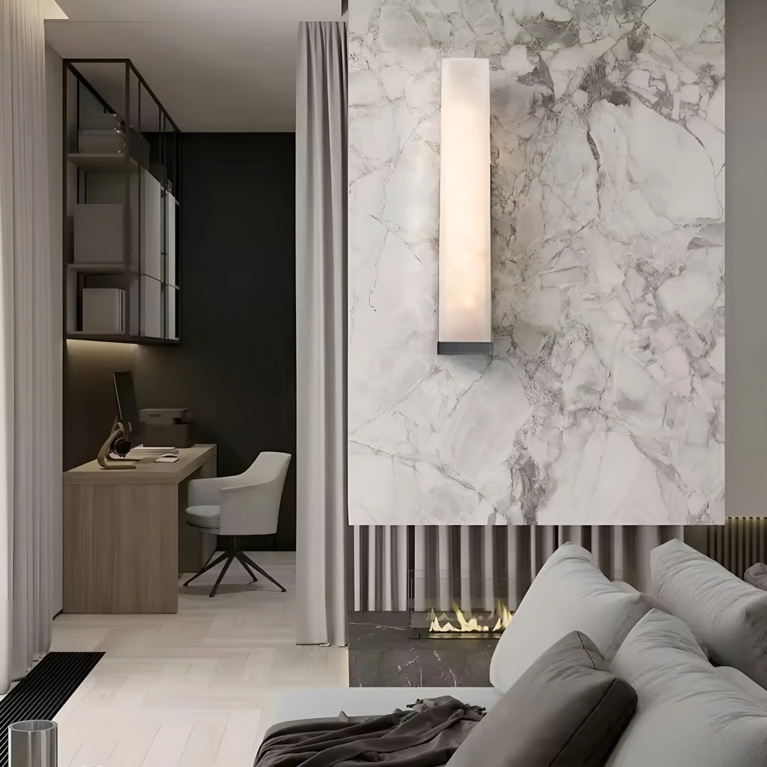 Luxurious Marble Wall Lamp in Postmodern Style for Dining Room, Bedroom
