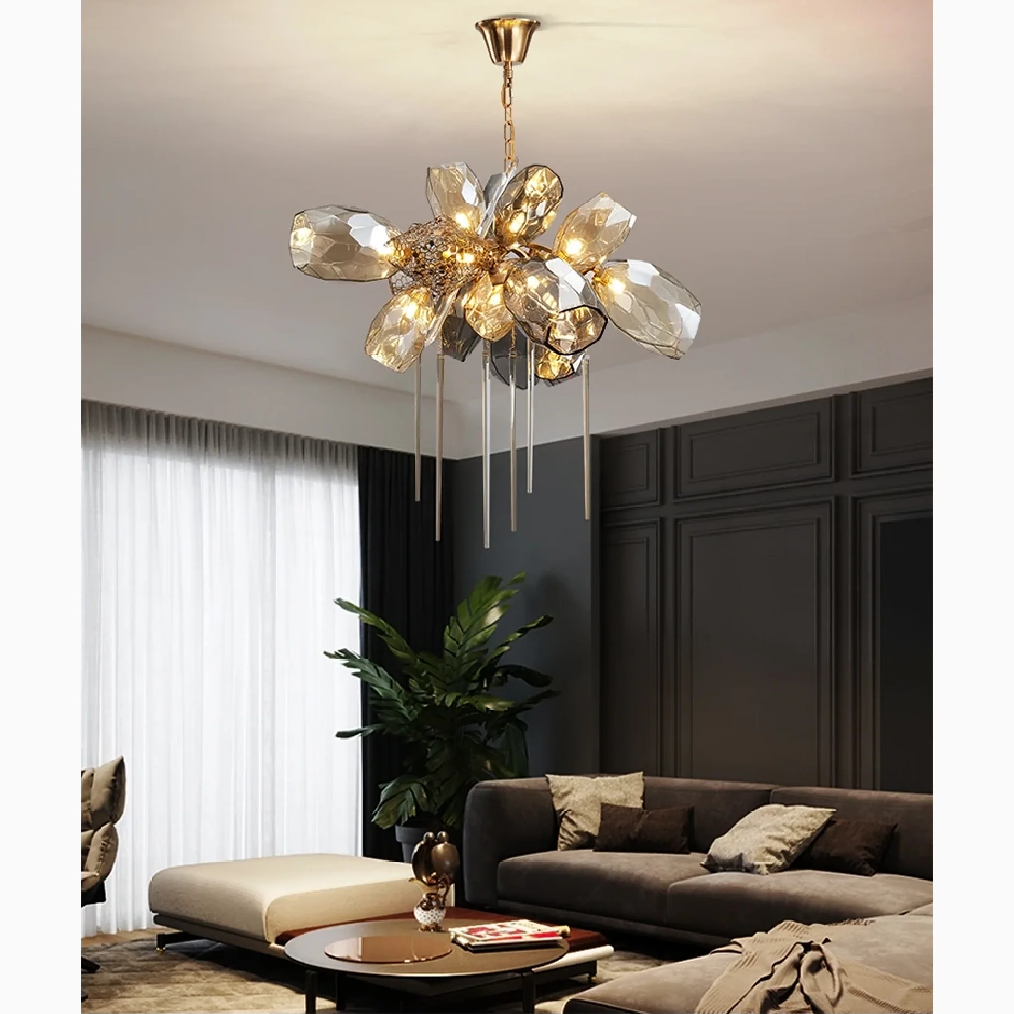 Postmodern Creative Luxury K9 Crystal Hanging Chandelier