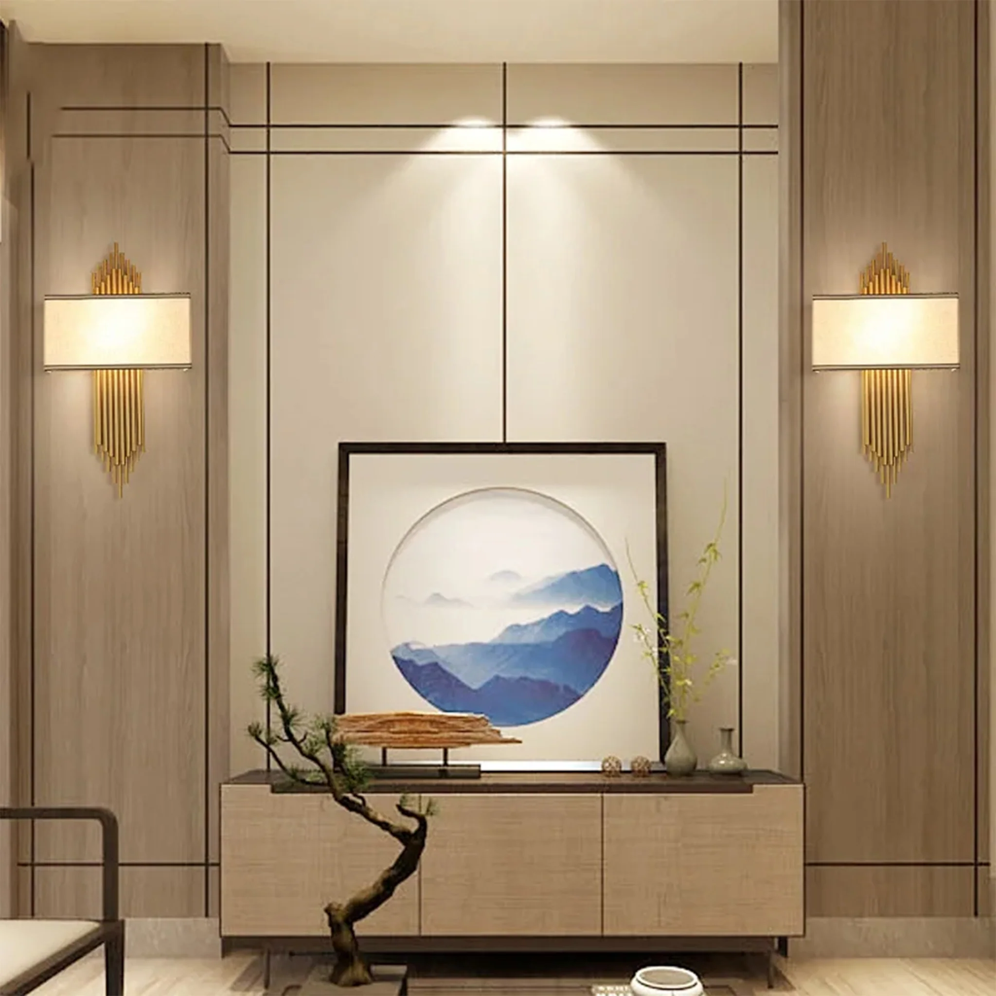 Stein am Rhein | Elegant Metal and Fabric Wall Sconce