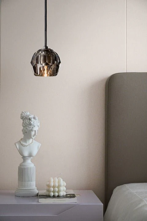 19 Lights - Boule De Cristal Round Clustre LED Cut Smoke Crystal Ceiling Chandelier