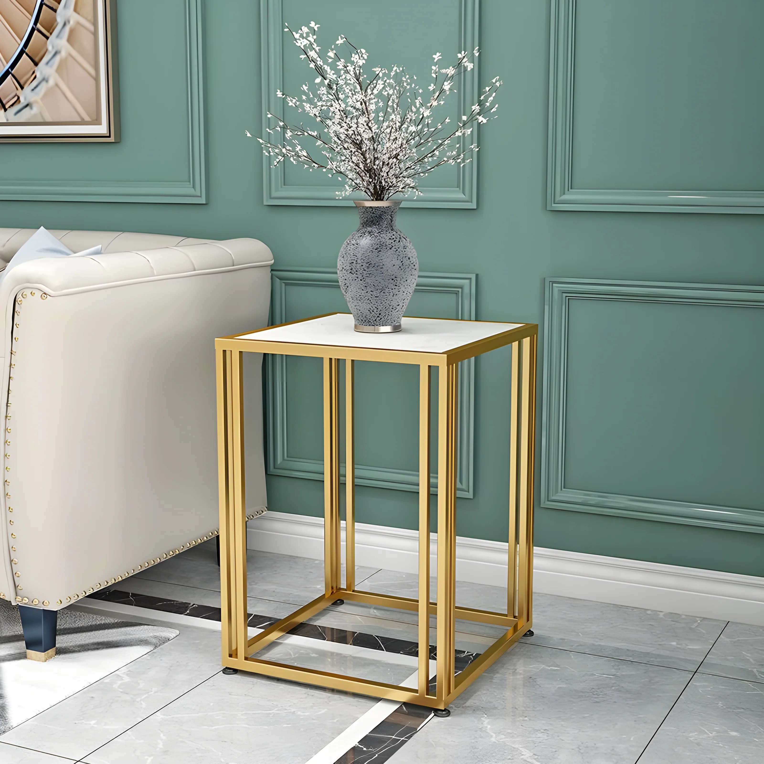 Small Square Simple Creative Marble Coffee Table