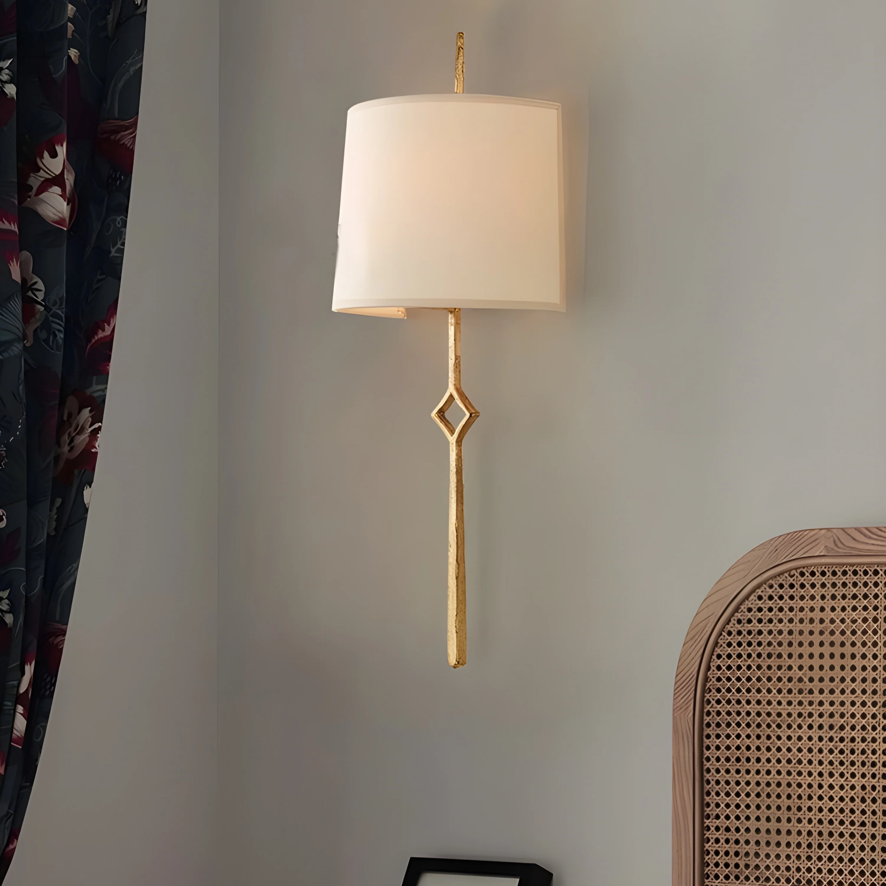 Modern Cloth Wall Lamp in American Style for Living Room, Bedroom