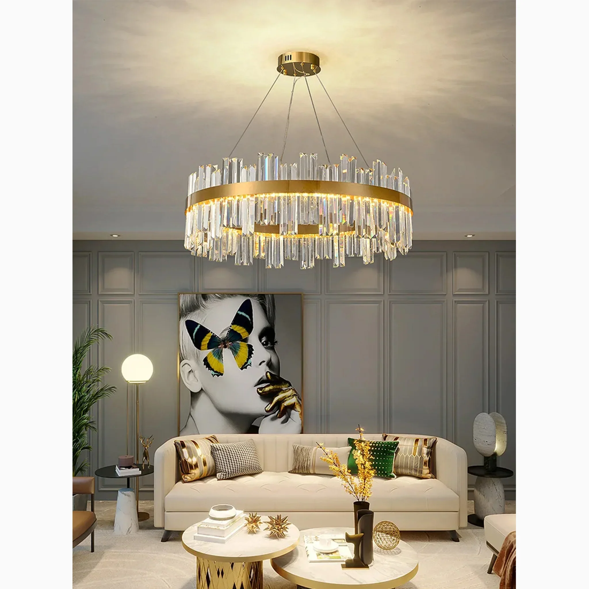 Sursee | Swanky Glass Drum Ceiling Chandelier