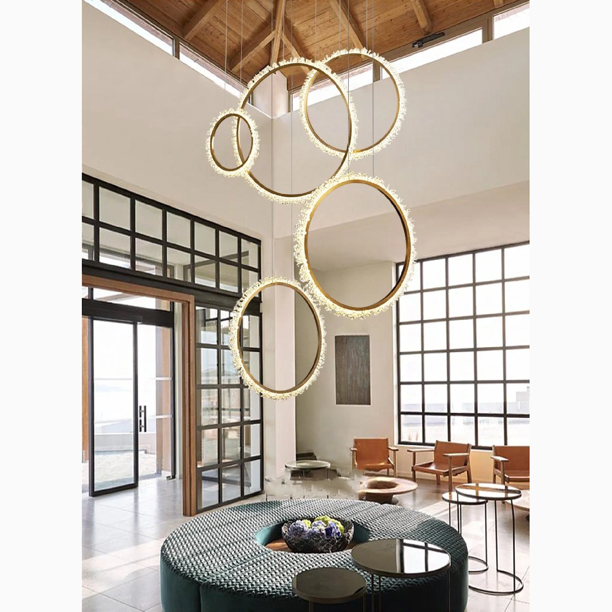 Aarau | Crystal Pendant Light in the Shape of Rings