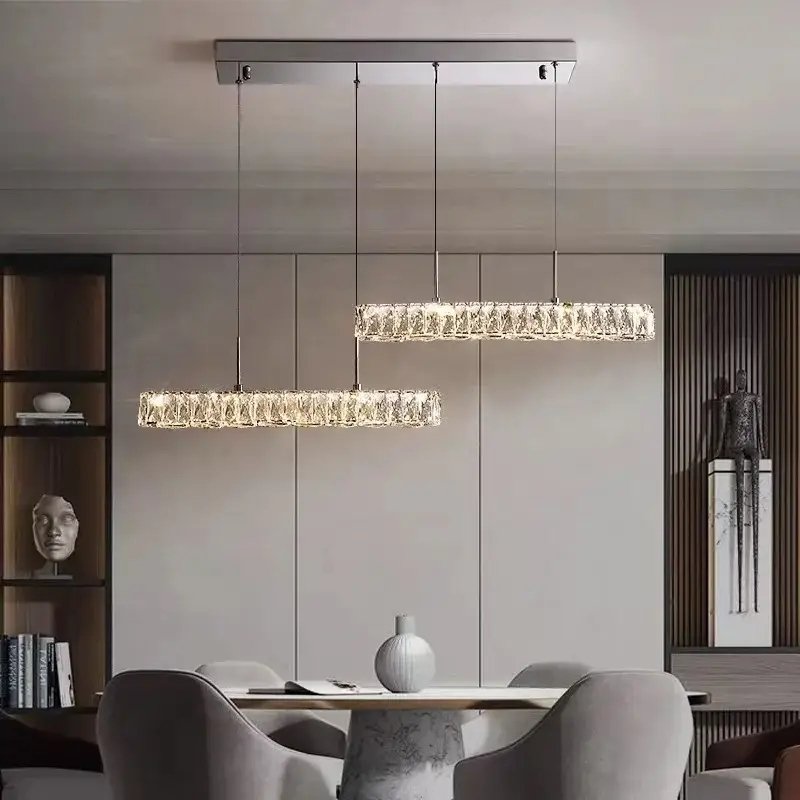 Aiello del Sabato | Modern Crystal Pendant LED Light for Study, Dining Room