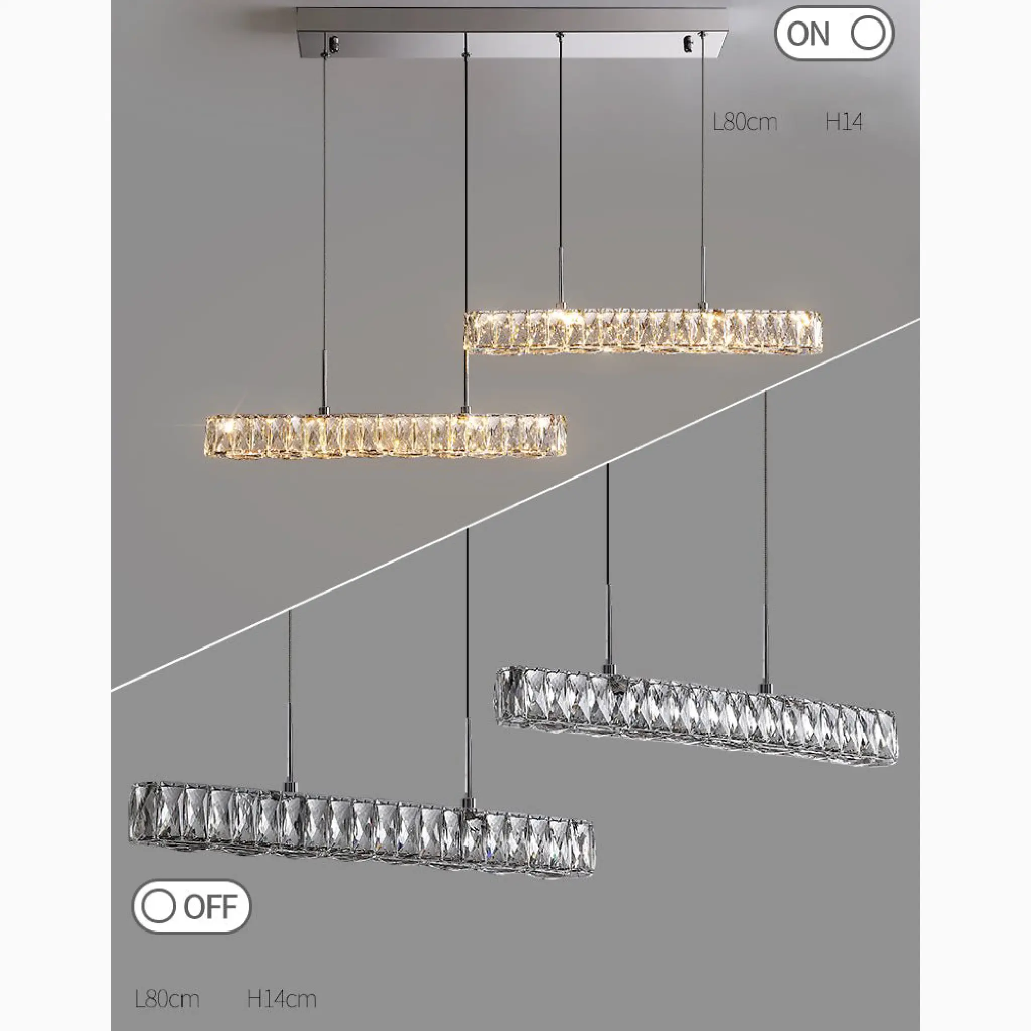Aiello del Sabato | Modern Crystal Pendant LED Light for Study, Dining Room