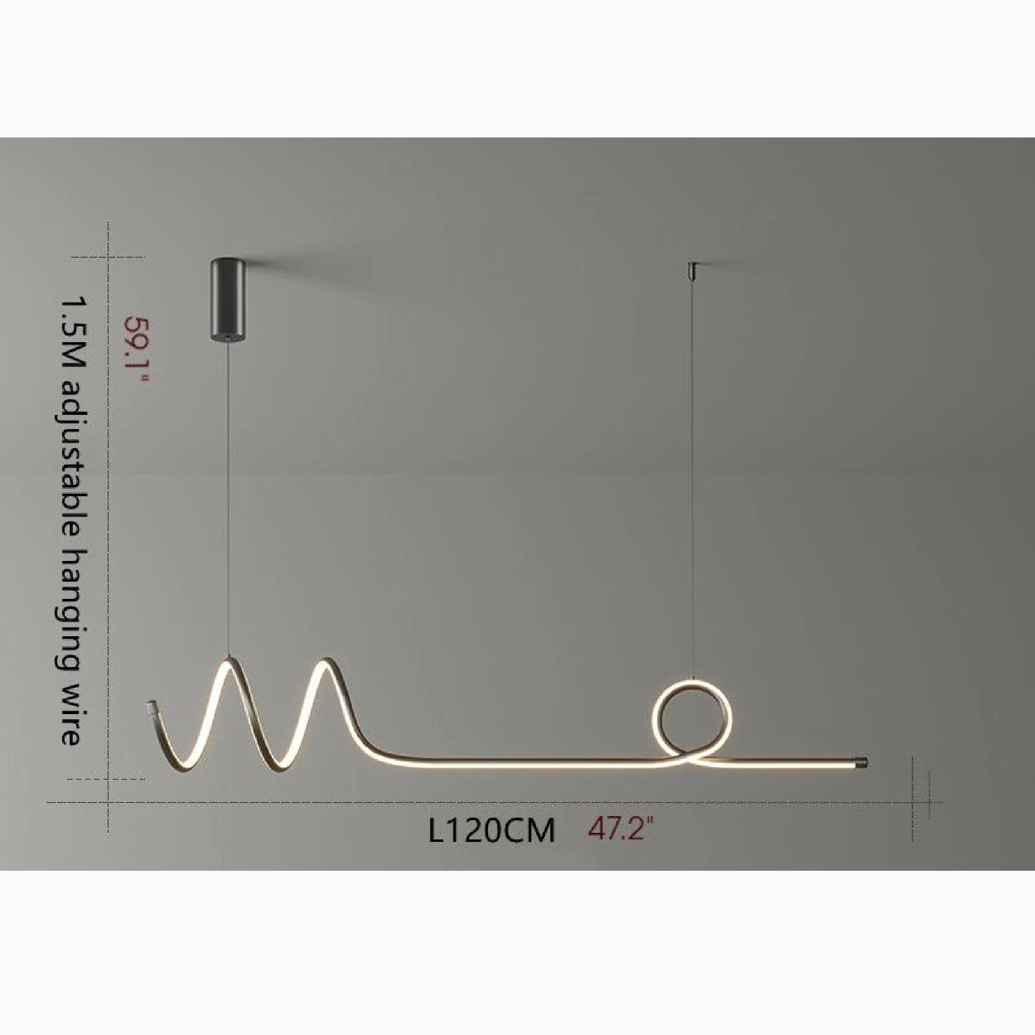 Bussigny-pres-Lausanne | Nordic Pendant Lamp with a Long Strip