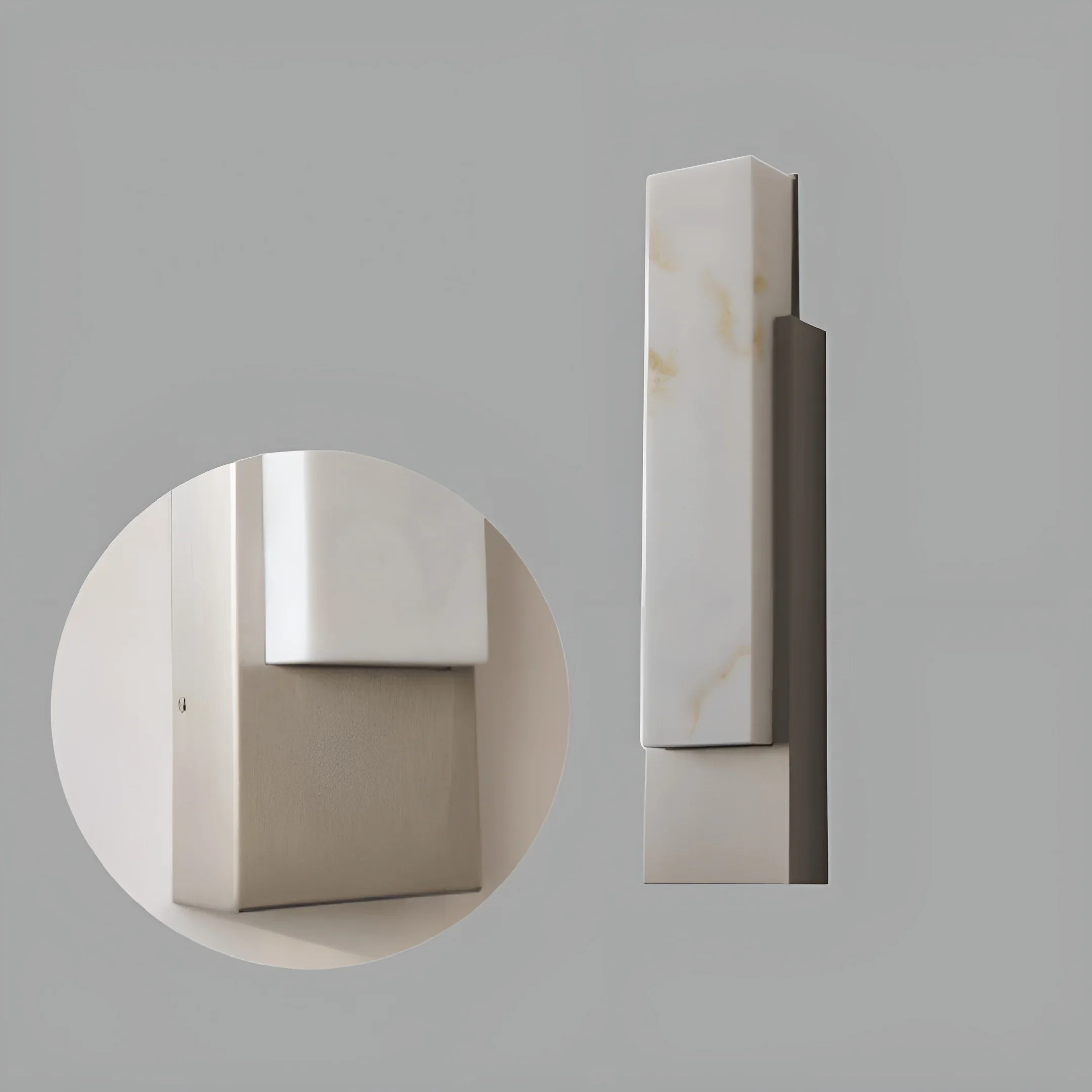 Modern Marble-Look Outdoor Wall Light - Stainless Steel LED Sconce
