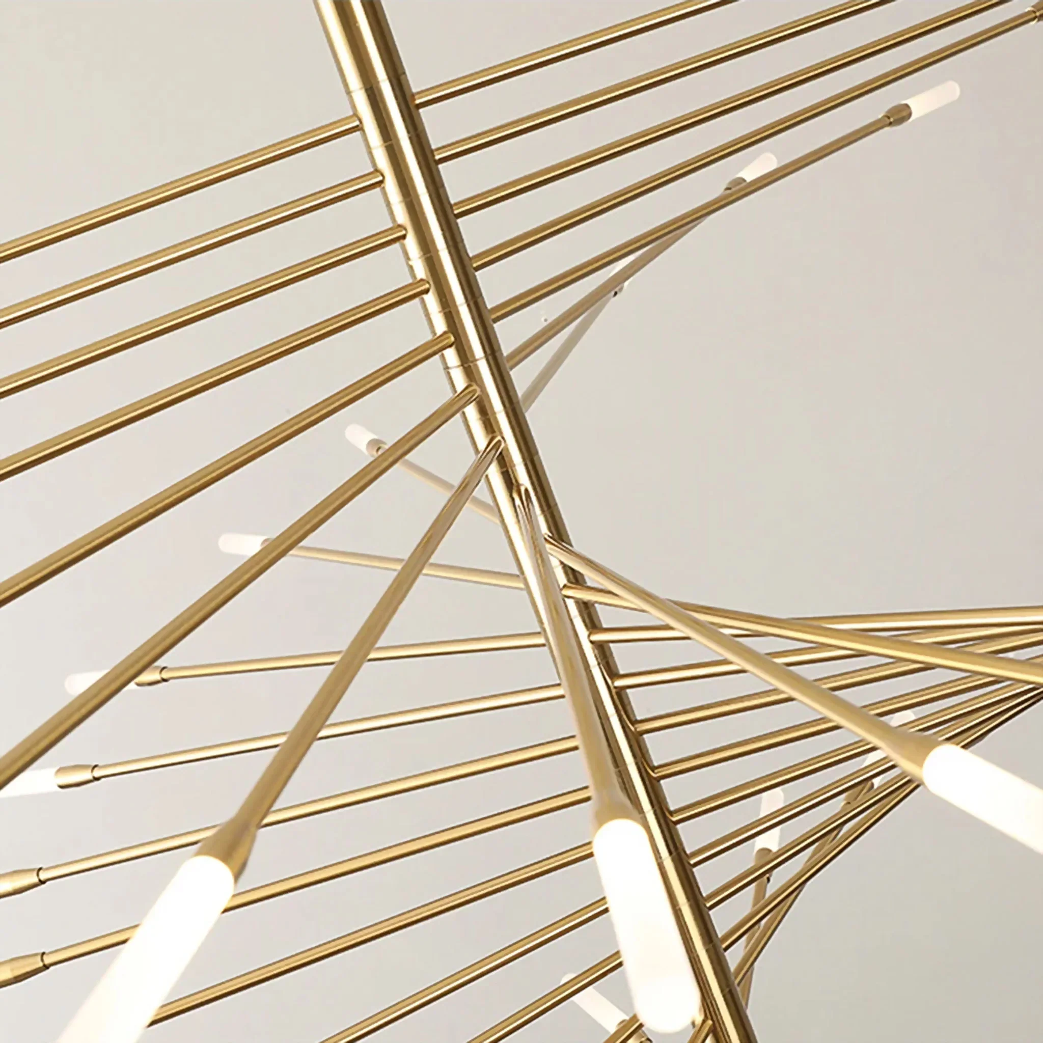 Zungri Duplex Firework Shape LED Chandelier, Black, 39.4', Warm Light