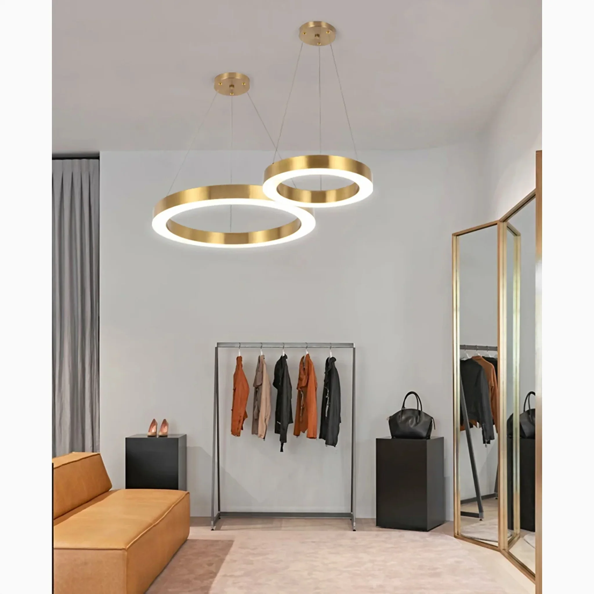 Thalwil | Classy Gold Rings Ceiling Chandelier