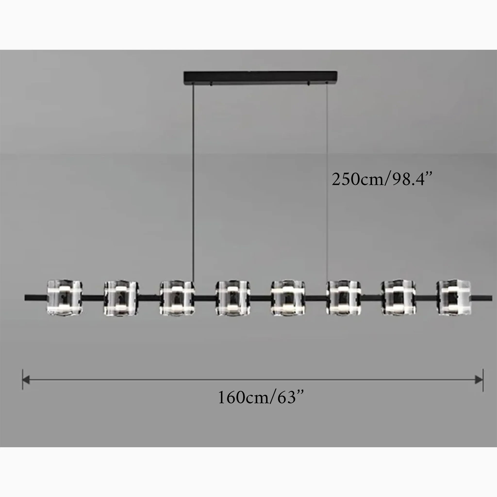 Sch?nenwerd | Stylish Creative Rectangle Glass Chandelier