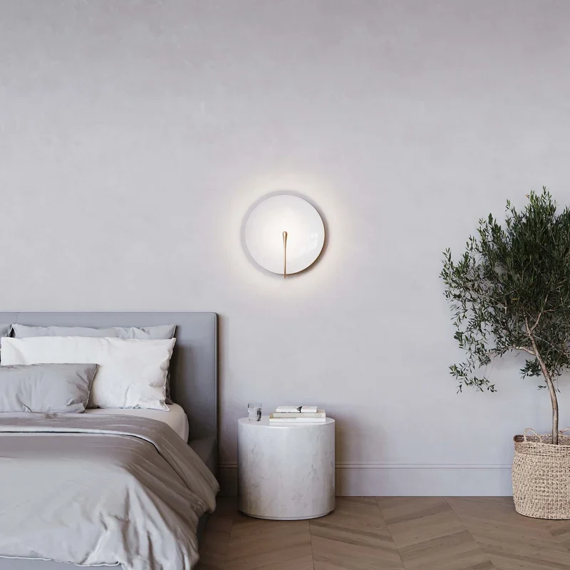 Murten | White Marble Wall Lamp in the Shape of Lens
