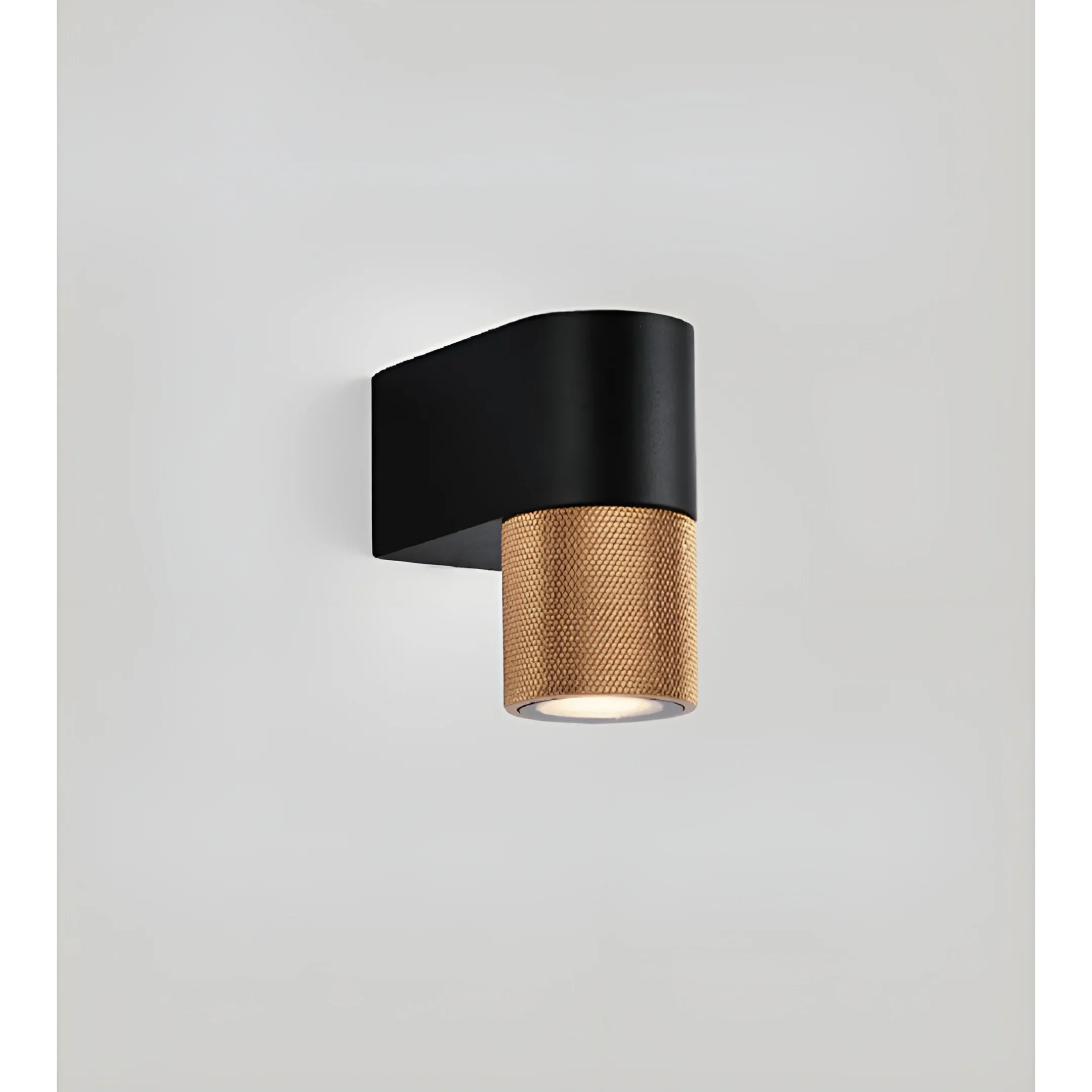 Modern Industrial Wall Sconce - LED Light with Textured Gold/Gray Accent