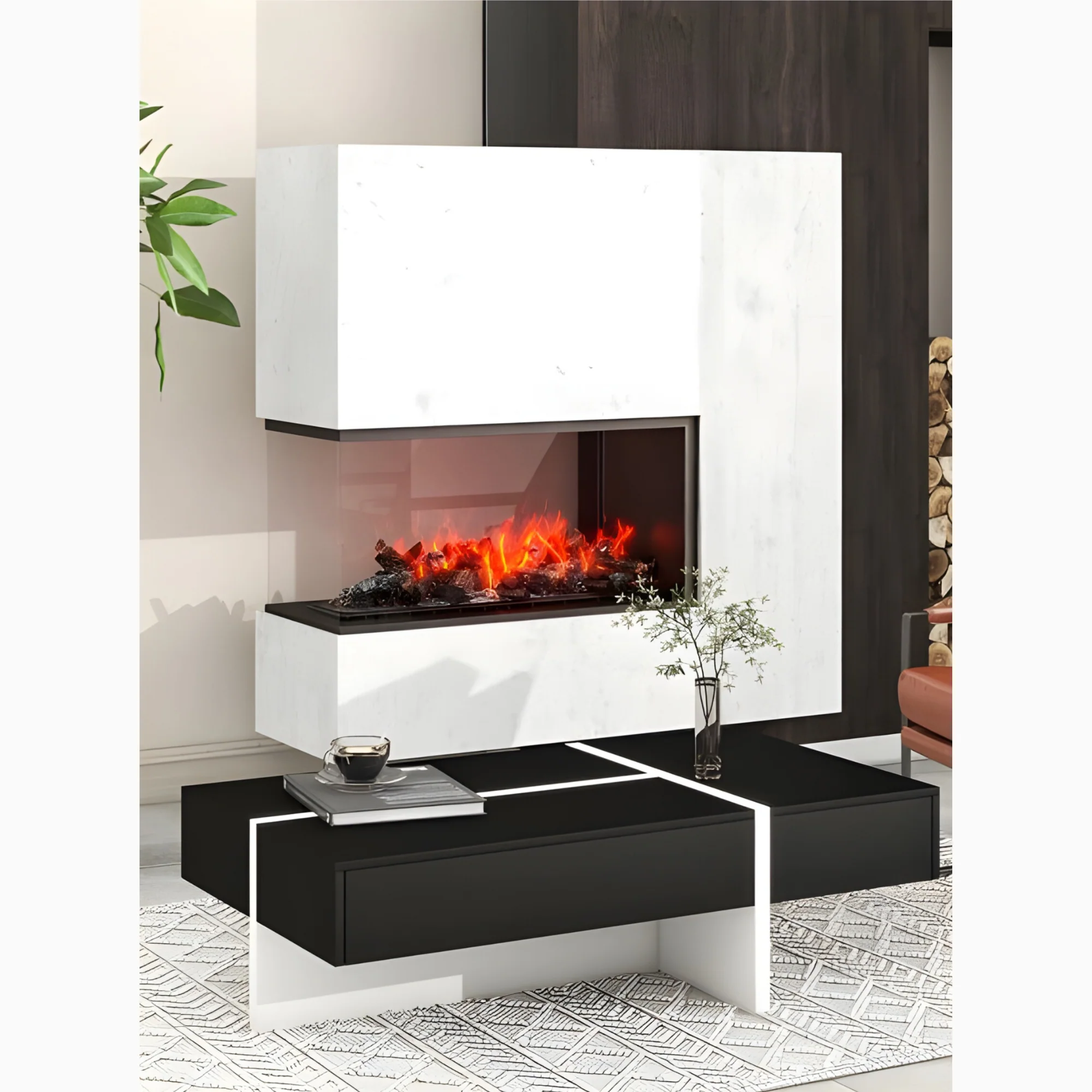 Modern High Gloss Surface Cocktail Table, Center Table for Sofa