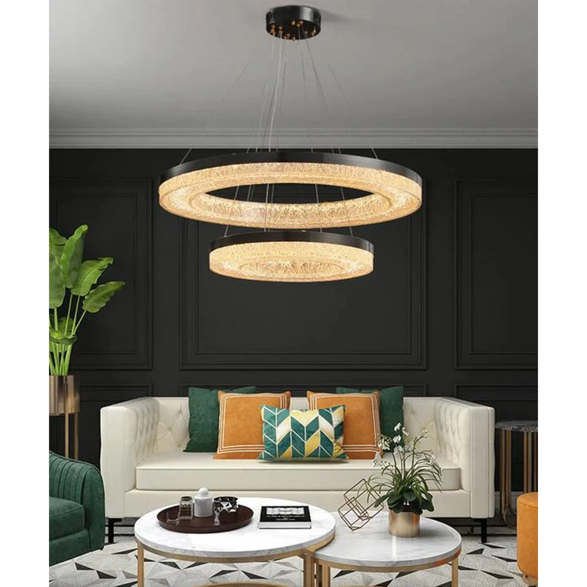 Seewis im Prattigau | Elegant Two-level Drum Chandelier