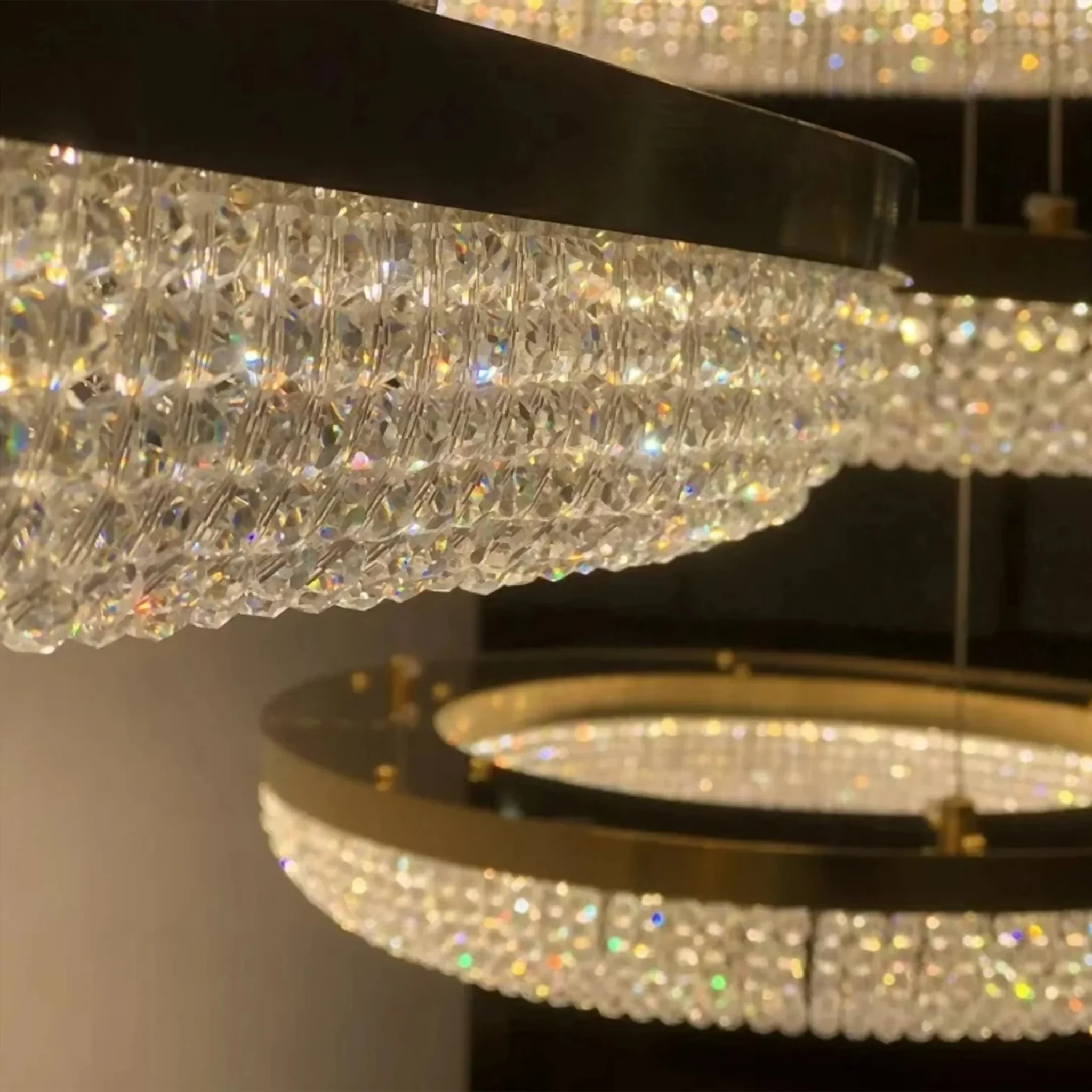 Stafa | Chic Drum Ceiling Chandelier with Crystals