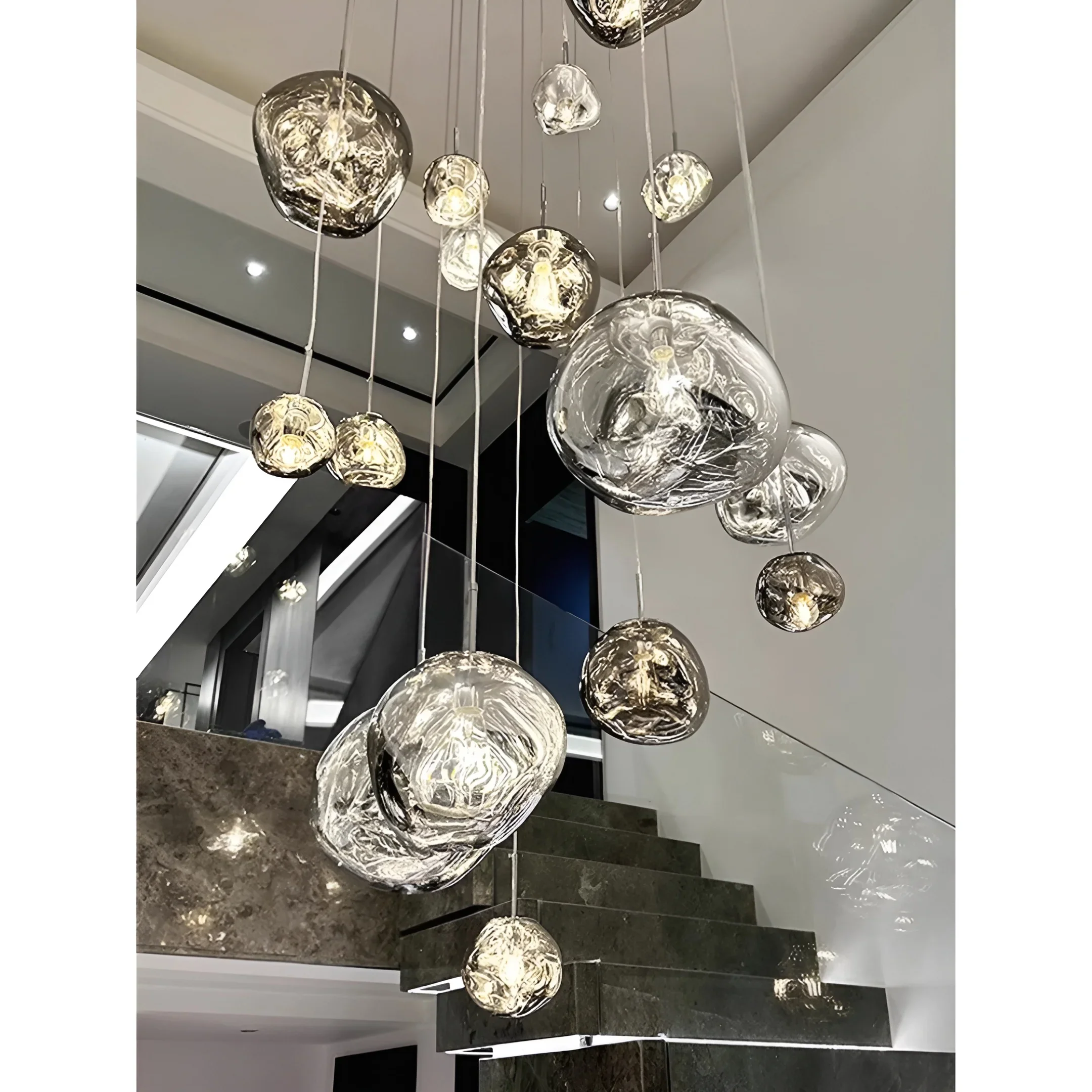 Modern LED Bubble Staircase Chandelier