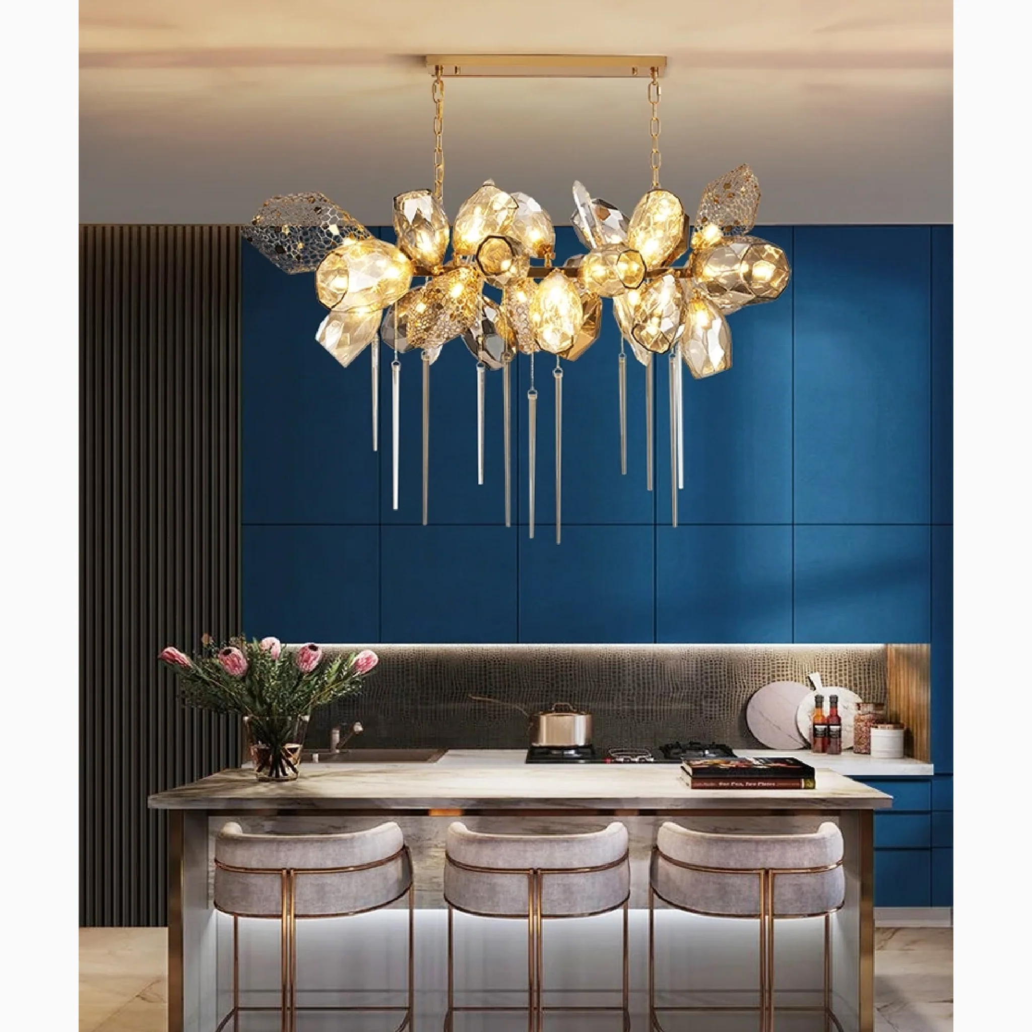 Postmodern Creative Luxury K9 Crystal Hanging Chandelier