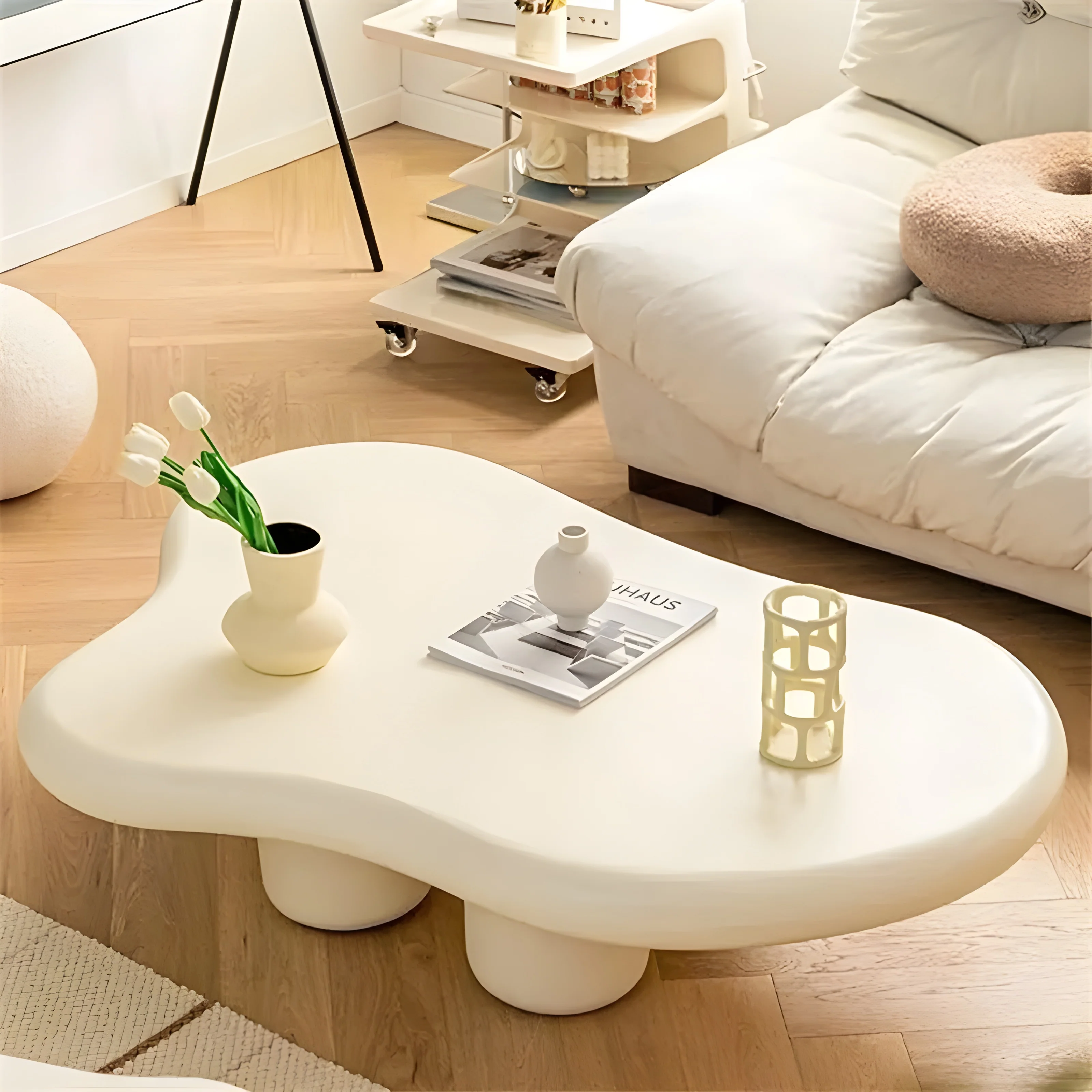Scandinavian Style Glossy Coffee Table for the Living Room