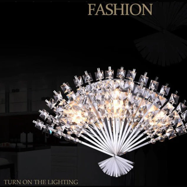 Luxury Golden Crystal Wall Lamp for Bedroom, Living Room
