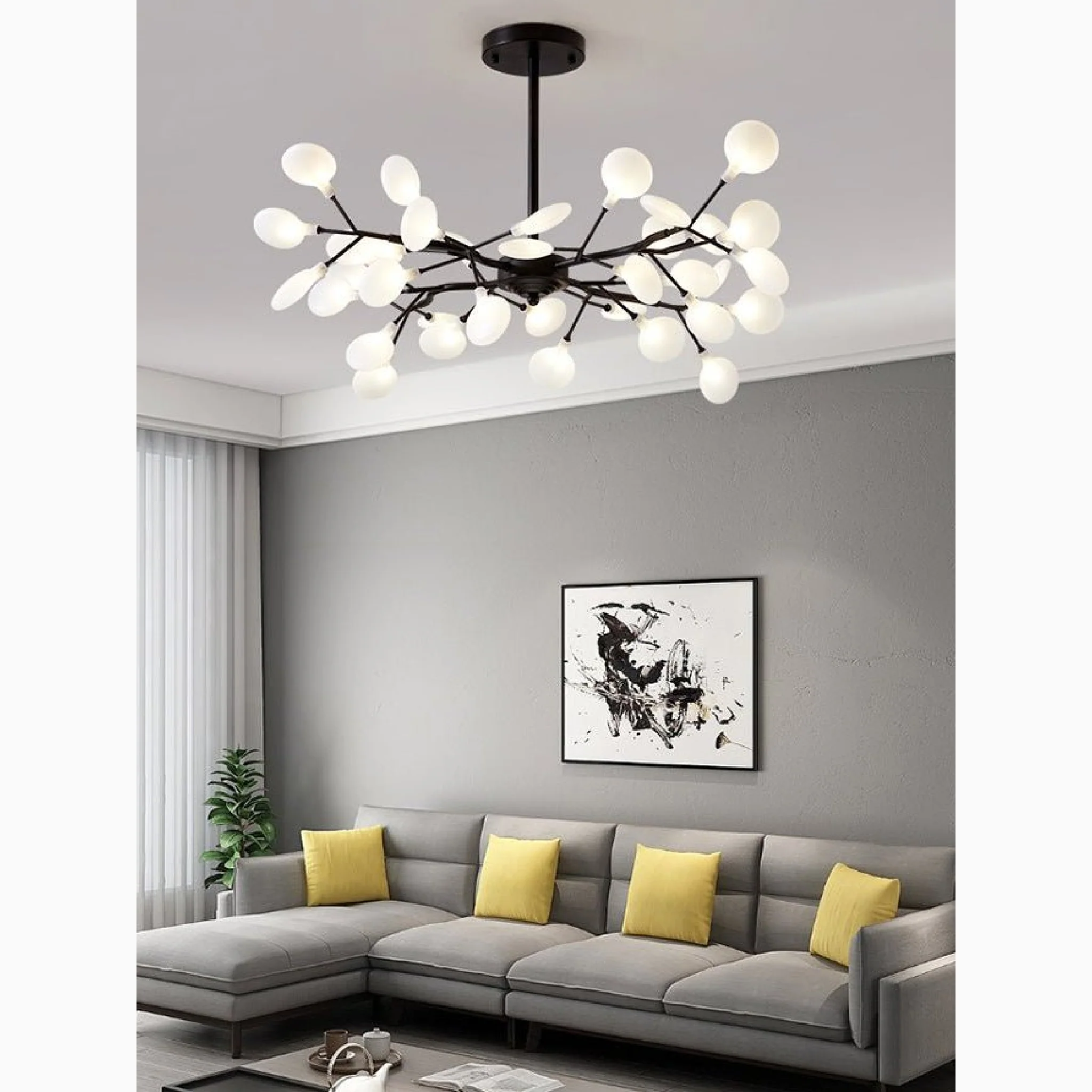 Altavilla Vicentina | Gold/Black Nordic Design Flower LED Chandelier