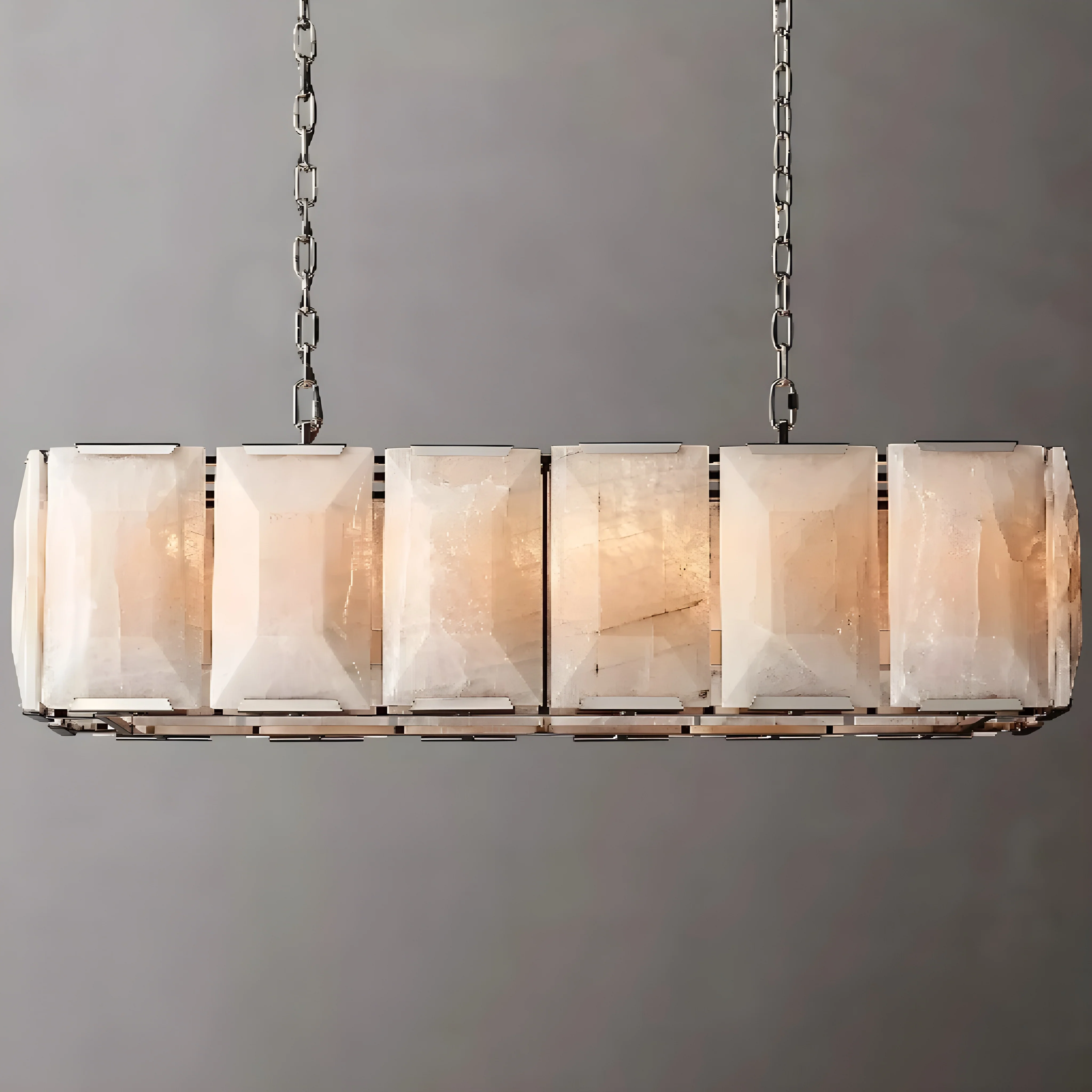 Cagli | Glossy Led Retro American Rectangular Crystal Chandelier