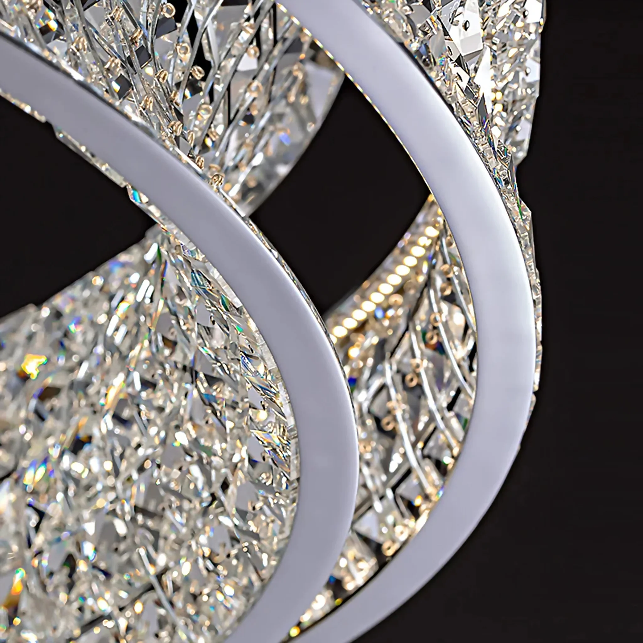 Albiano | Luxury Large Oval Chrome Crystal Chandelier