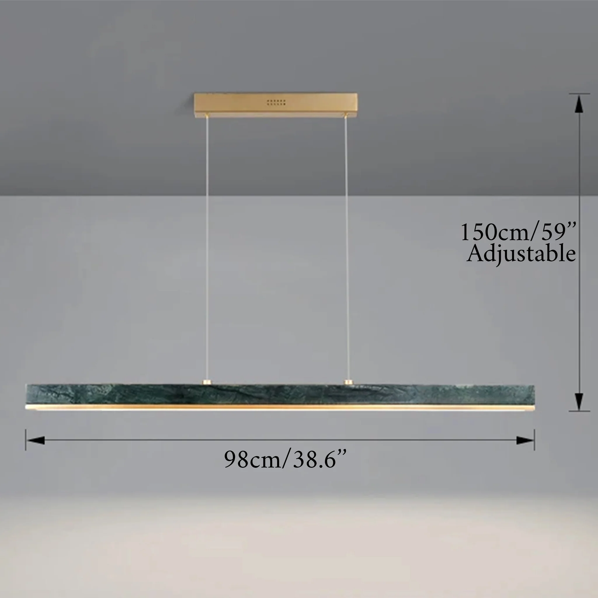 Rorschach | Minimalistic Modern Black Chandelier with Marble